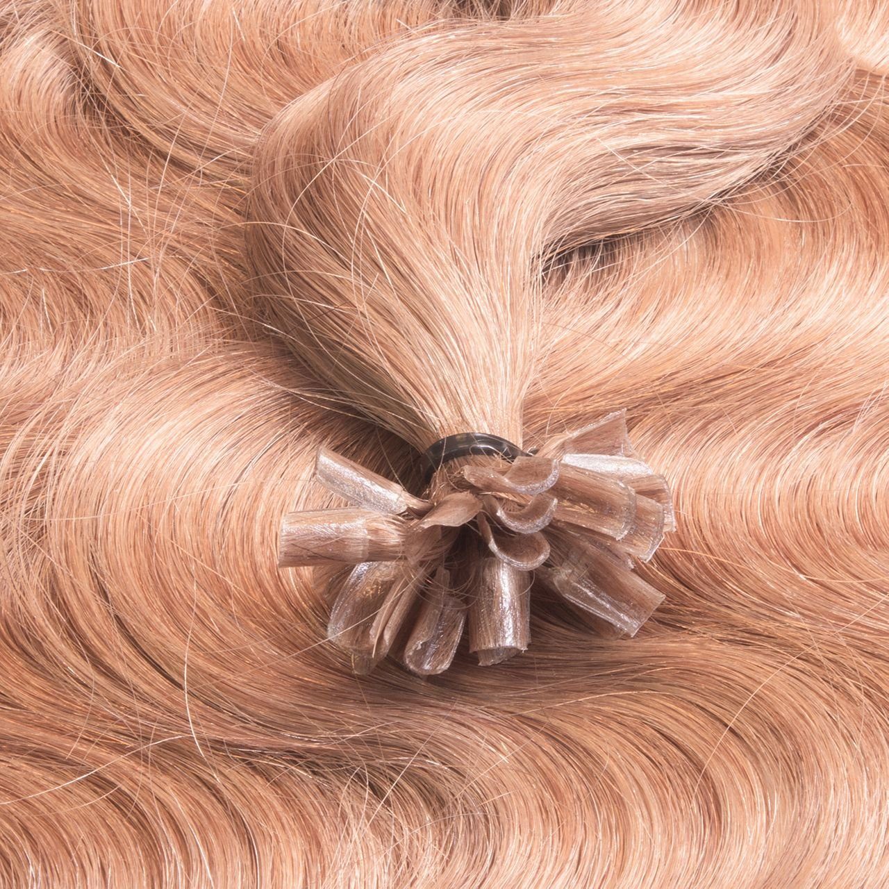 hair2heart Echthaar-Extension Premium Bondings gewellt Hellblond Natur-Asch #8/01 40cm