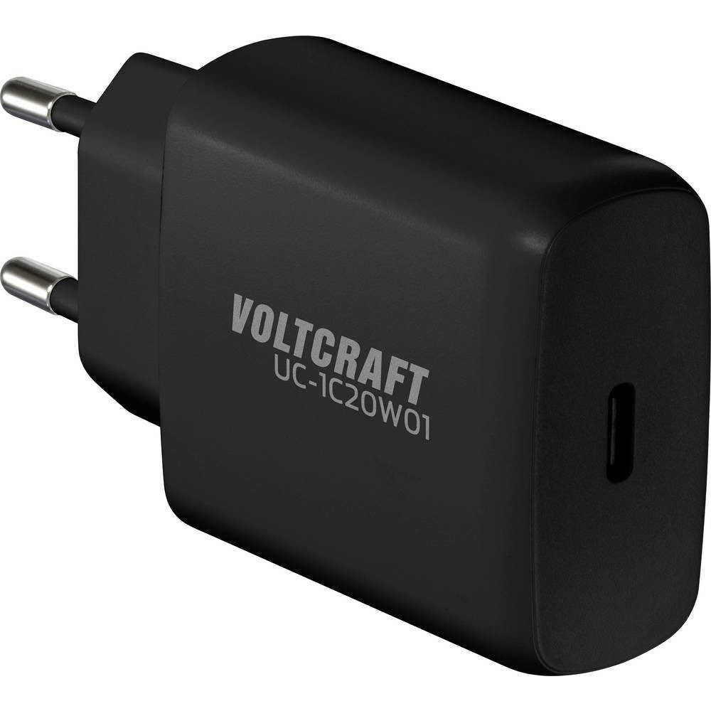 VOLTCRAFT UC-1C20W01 USB Ladegerät 20 W 1x USB-C® USB PD, USB PD 3.0 Schwarz USB-Ladegerät (GaN)