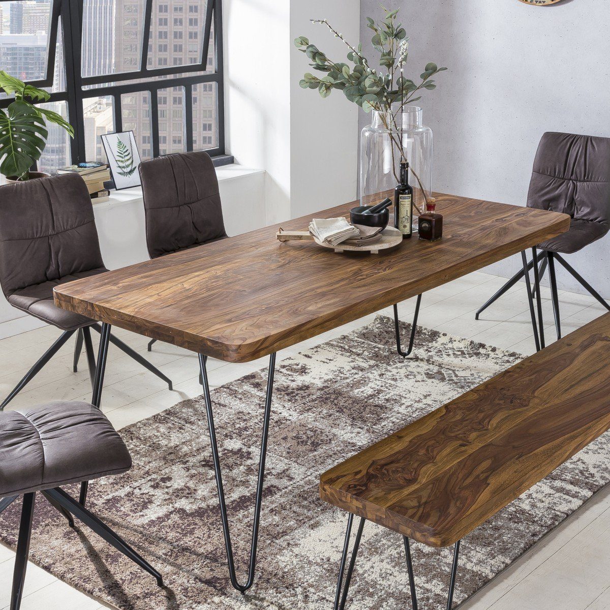 FINEBUY Esstisch SuVa2452_1 (Massivholz 120x80x76 cm günstig online kaufen