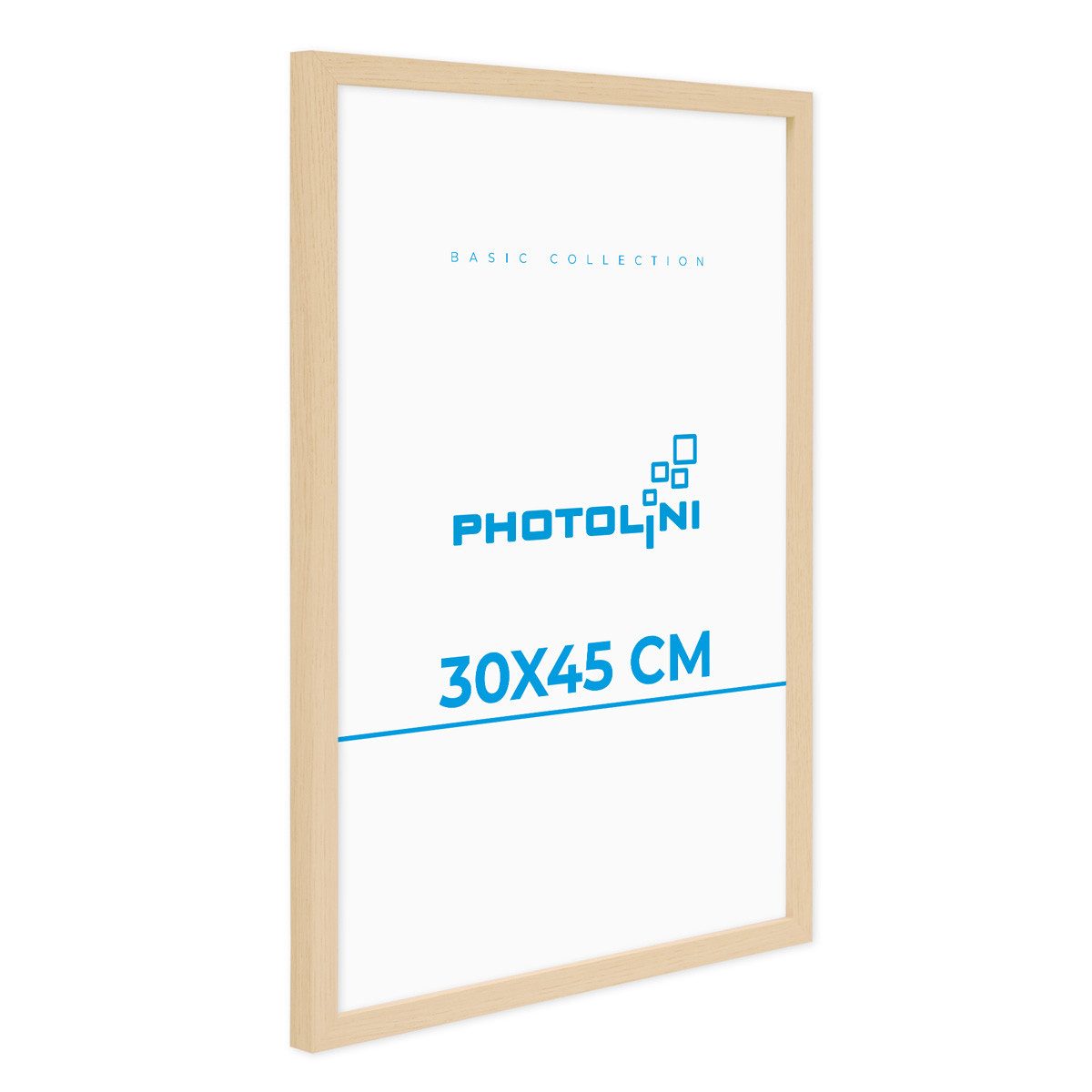PHOTOLINI Bilderrahmen modern mit bruchsicherem Acrylglas, Holz MDF für Fotos & Poster, für 1 Bilder (1 Einzelrahmen), Posterrahmen 30x45 cm zum Aufhängen