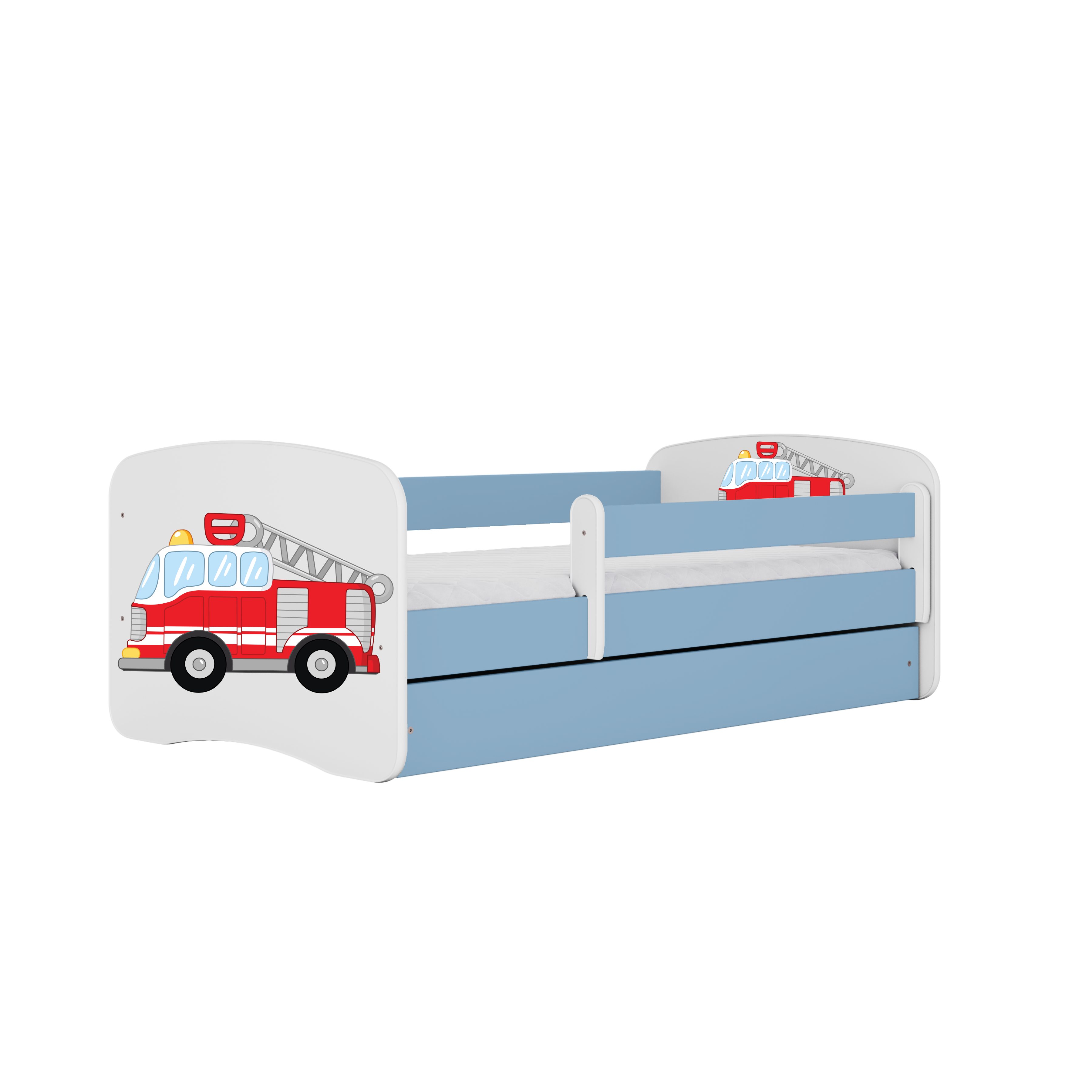 Raumhirsch Furniture Kinderbett 70x140, 80x160, 80x180 cm - Komplettset mit Matratze & Schublade (Bett für Mädchen, Einzelbett für Kinder von 2-12 Jahren, Rausfallschutz und Lattenrost), verschiedene Farben & Designs