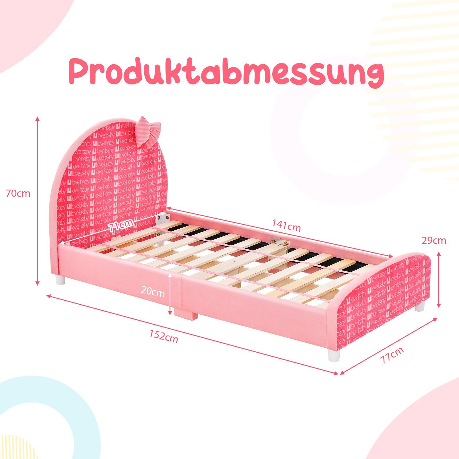 COSTWAY Bettgestell Einzelbett, 140 x 70cm, günstig online kaufen