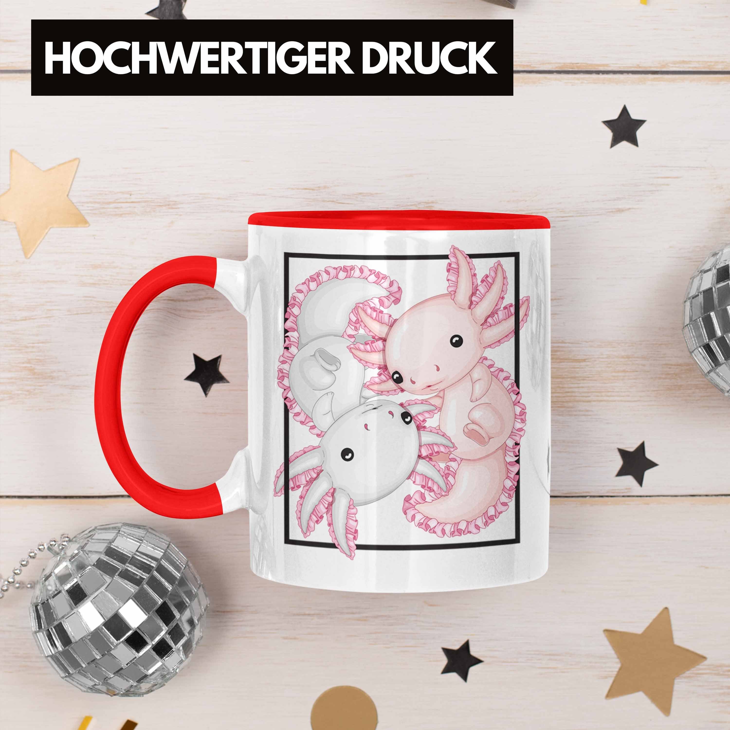 Trendation Tasse Axolotl Tasse Geschenk Geschenkidee Rot Besitzer Schwanzlurch