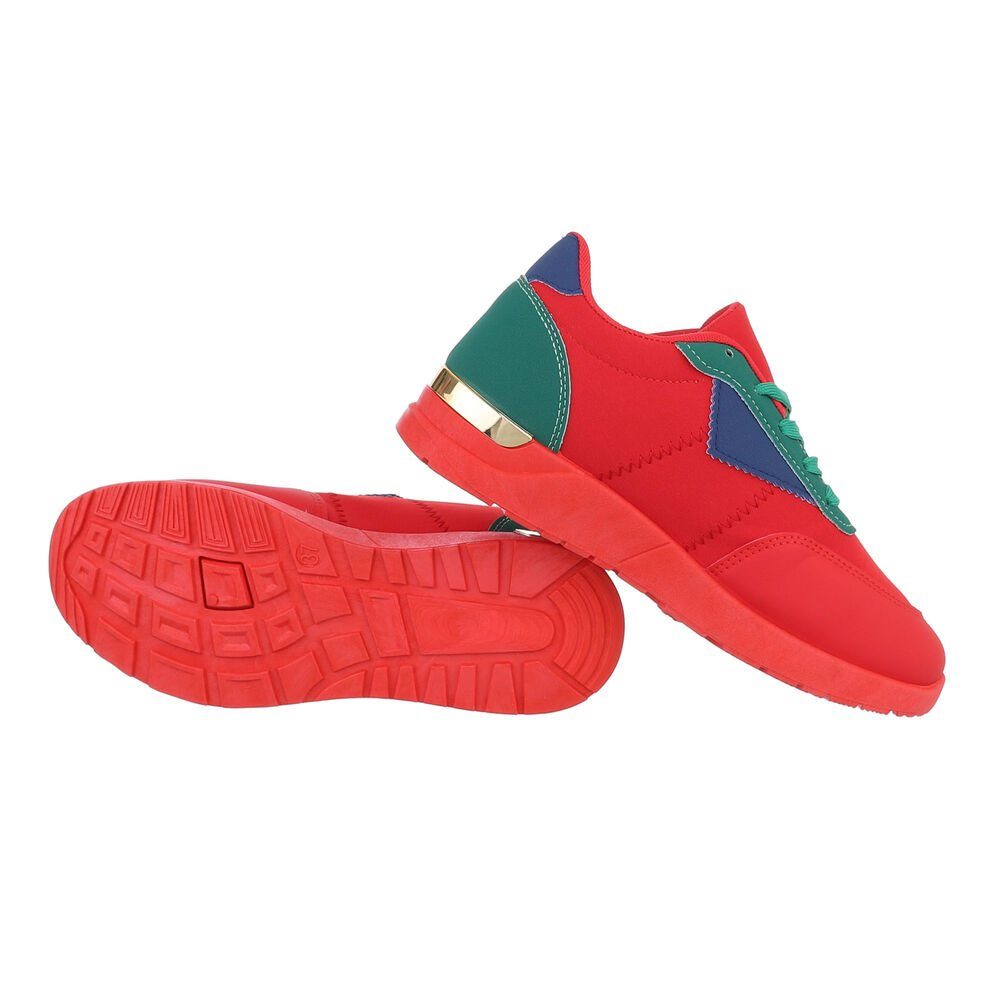 Ital-Design Damen Low-Top Freizeit Sneaker Flach Sneakers Low in Rot günstig online kaufen
