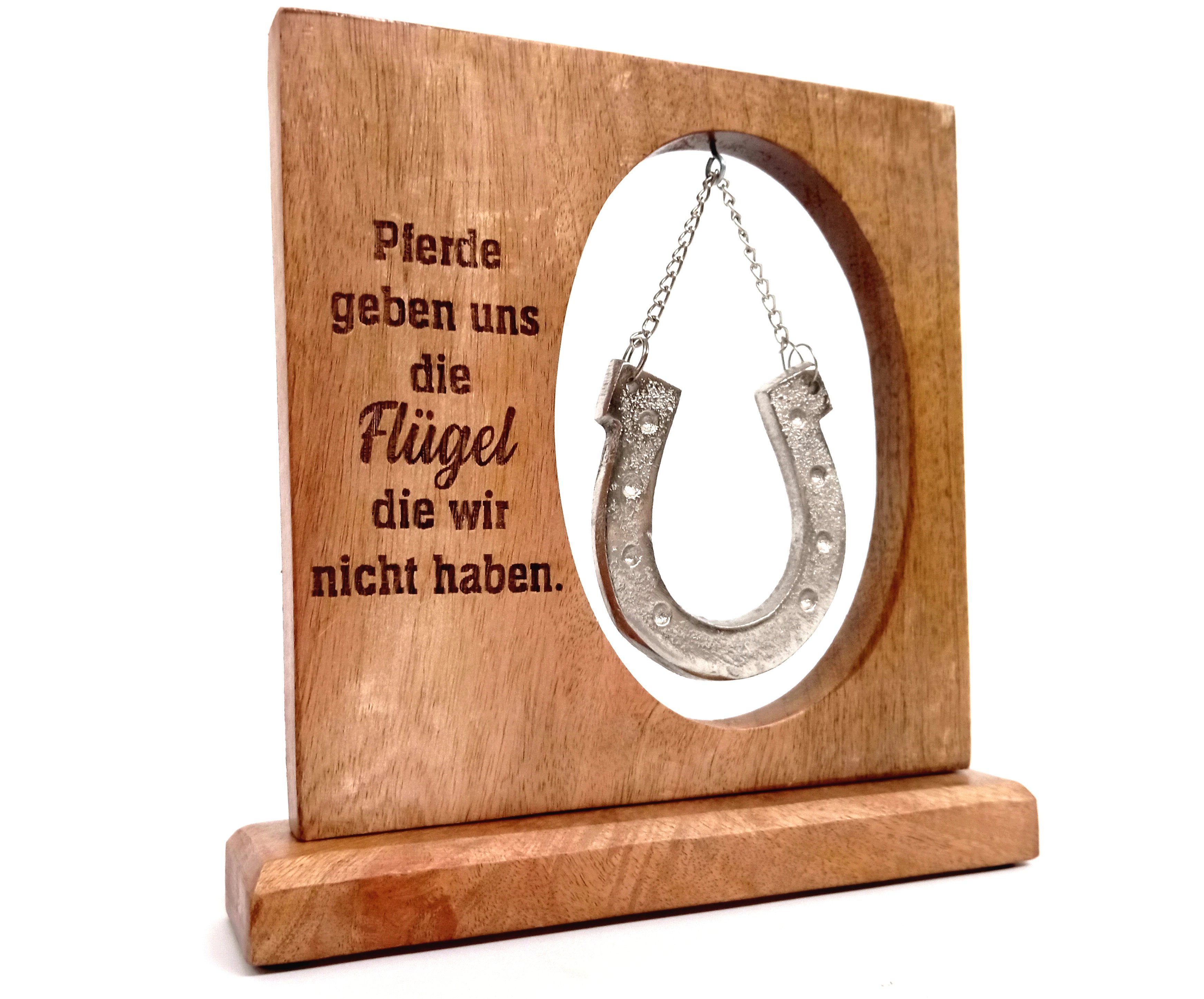 Brillibrum Dekoobjekt Pferd Holzrahmen Spruch Hufeisen Mangoholz Botschaft günstig online kaufen