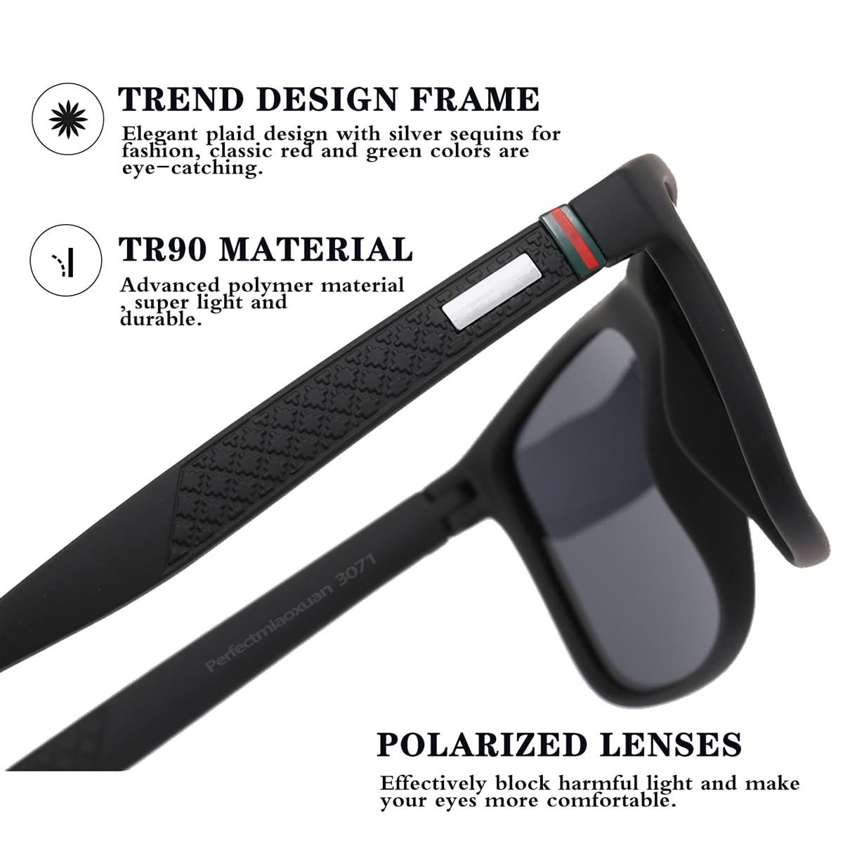 Forrlite Sonnenbrille Polarisierte Sonnenbrille Herren/Damen;Vintage/Klassisch/Elegant (Brillengestell;HD-Pilotobjektive; Golf/Fahren/Angeln/Reisebrille/Outdoor-Sportarten Mode Sonnenbrille)