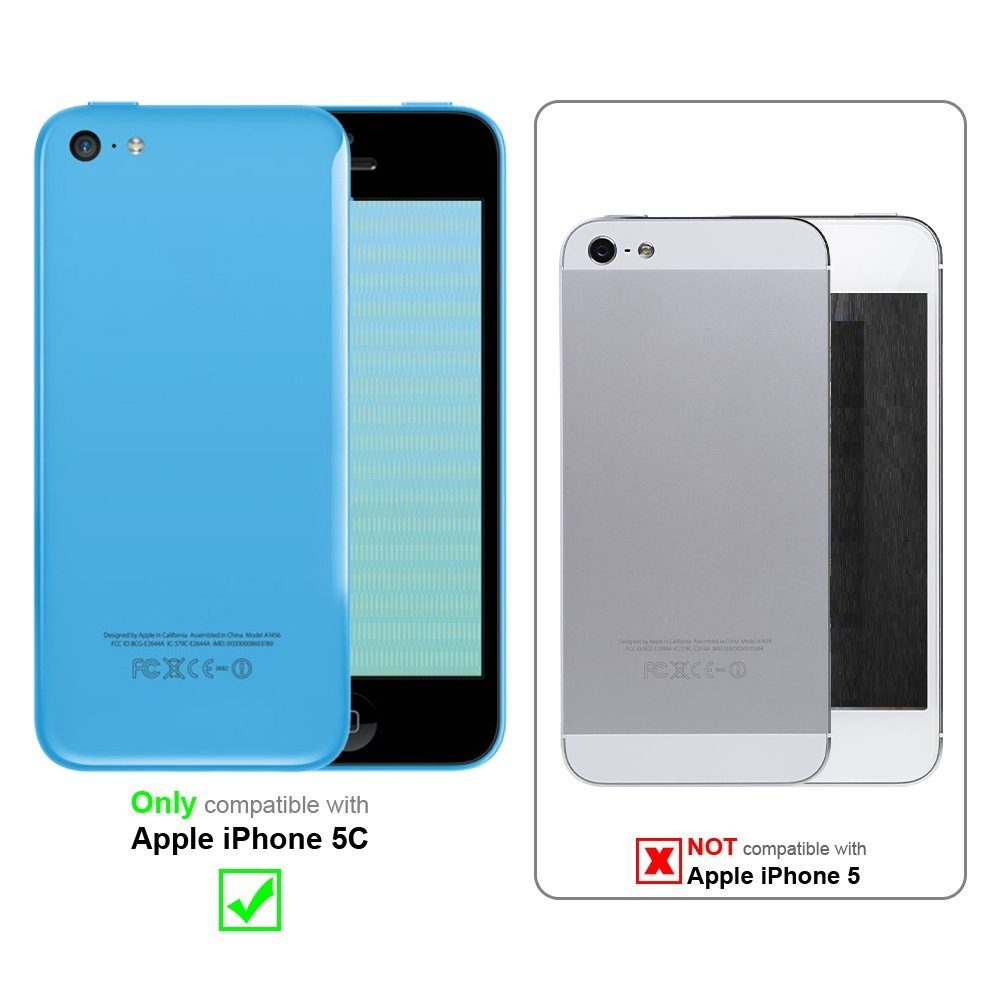 Cadorabo Handyhülle für iPhone 5C Hülle Apple iPhone 5C, Klappbare Handy Schutzhülle - Hülle - mit Standfunktion und Kartenfach