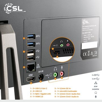 CSL Unity F27-JLS All-in-One PC (27 Zoll, Intel® Celeron N5100, Intel® UHD Graphics, 8 GB RAM, 256 GB SSD, passiver CPU-Kühler)