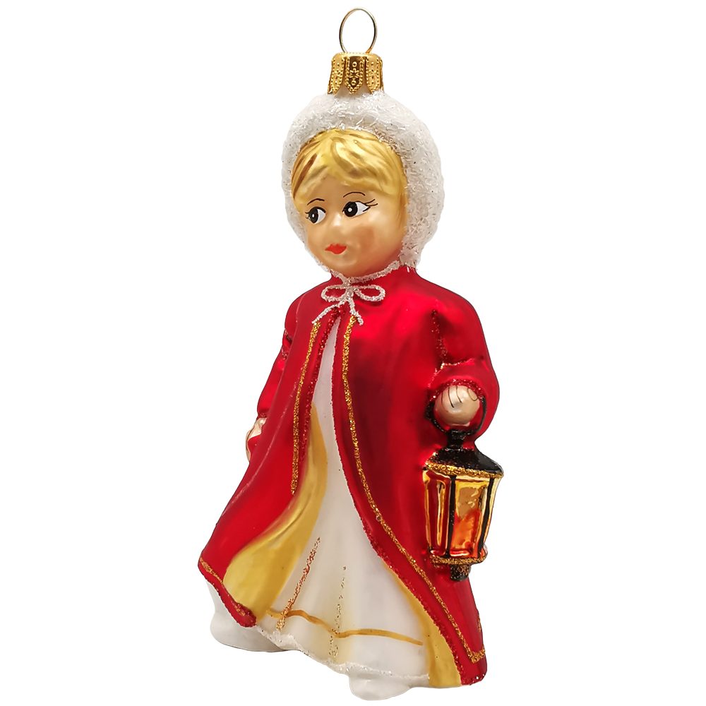 Schatzhauser Christbaumschmuck Engel Christkind mit Laterne, rot (1-tlg), mundgeblasen, handbemalt