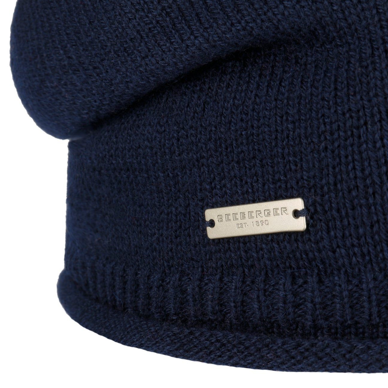 Strickmütze Beanie Oversize dunkelblau (1-St) Seeberger