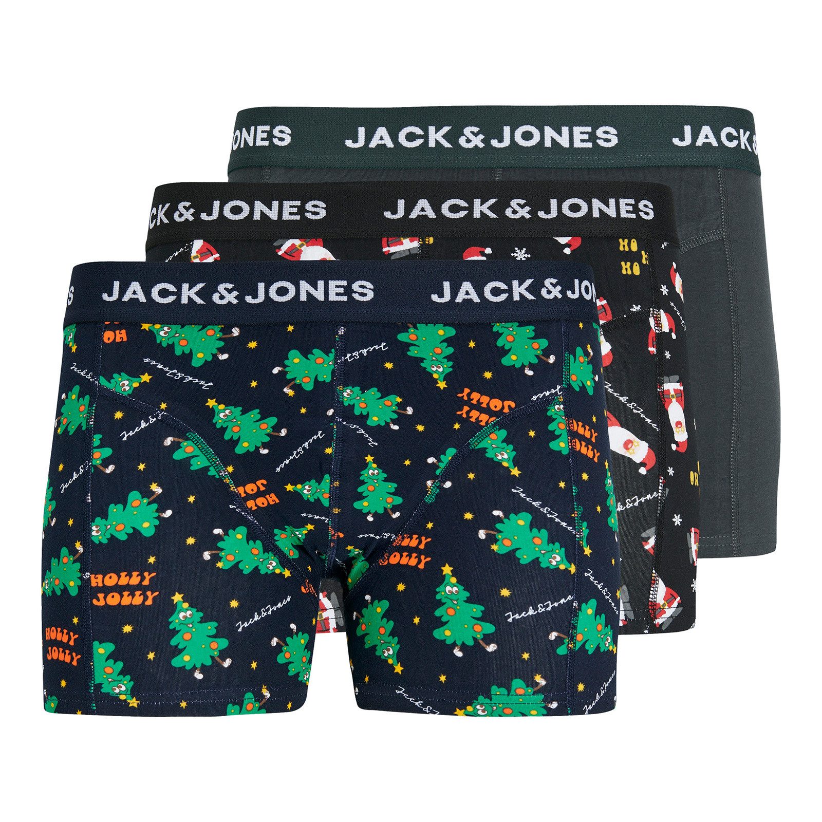Boxershorts Jack&Jones 3er-Pack Xmas-Pants XXL schwarz/navy/grün