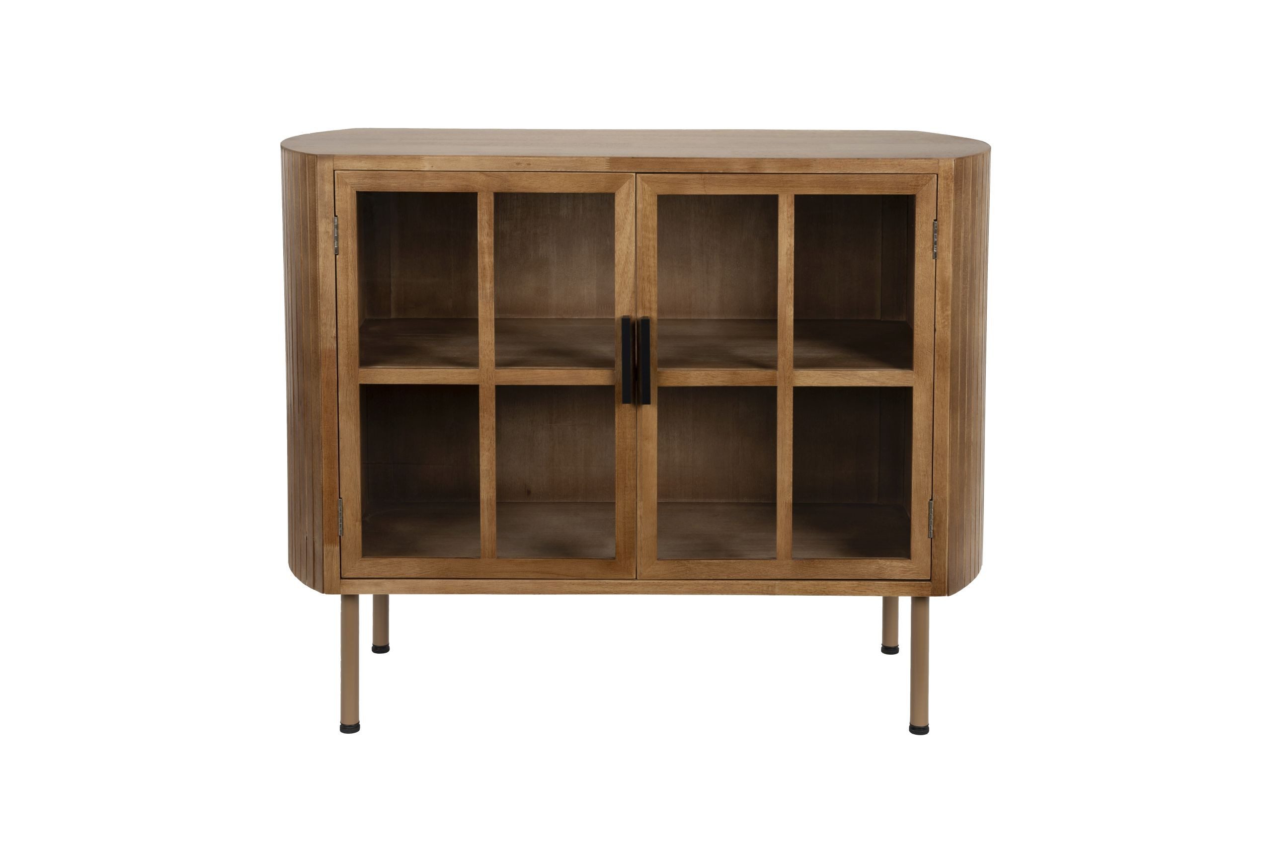 Vintagehaus Vitrine Retro Sideboard Vitrine Yaz Oval mit Sprossenkorpus
