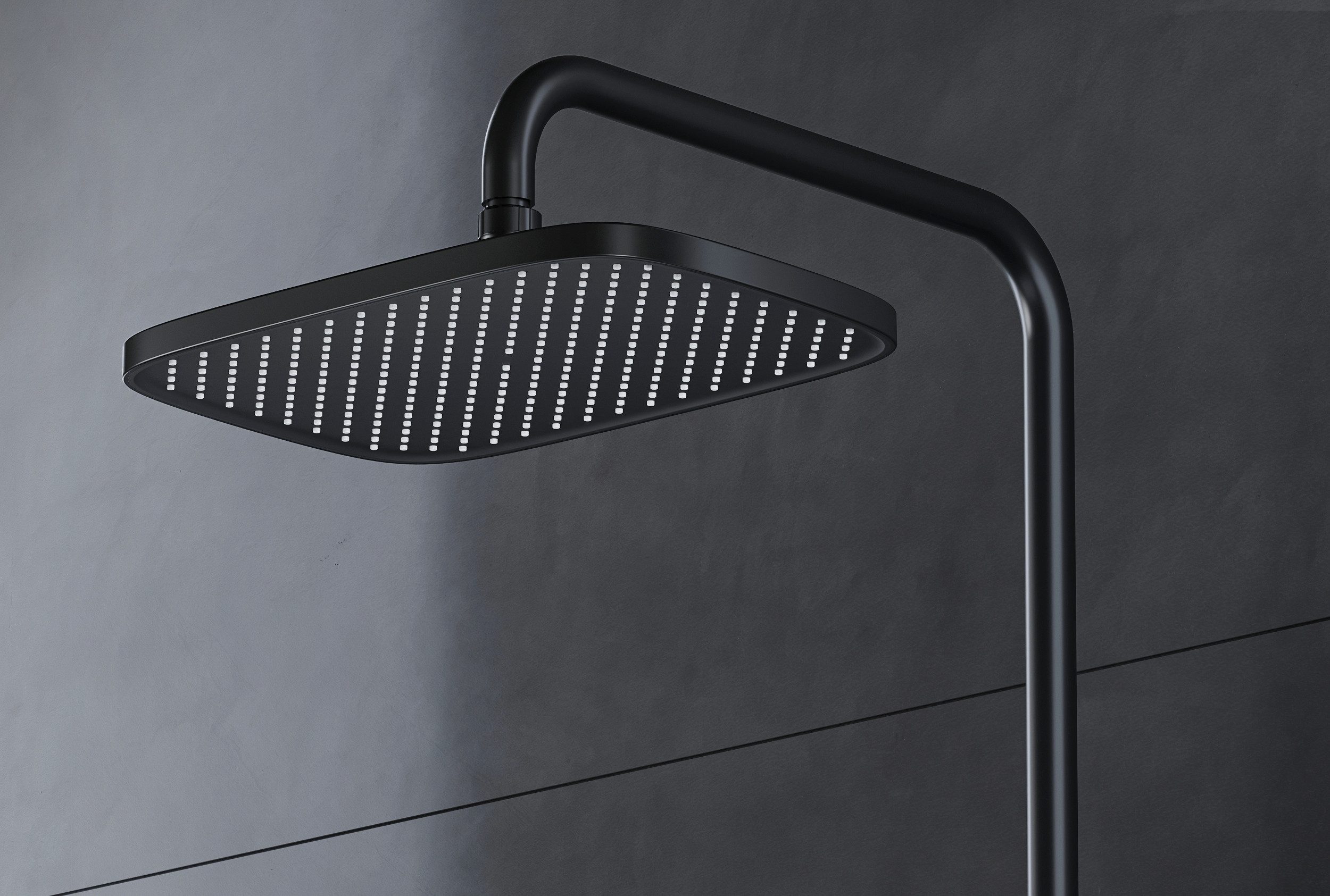 Bernstein Duschsystem BS371, Schwarz matt - inkl. Duschkopf und Handbrause - Design wählbar