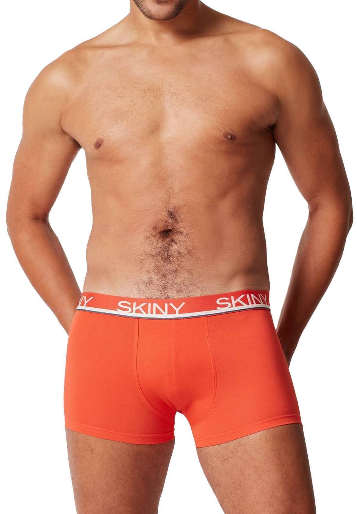 Shorts Herren 3er Pants - Trunks, Boxer Petrol/Grau/Orange Skiny Boxer Pack