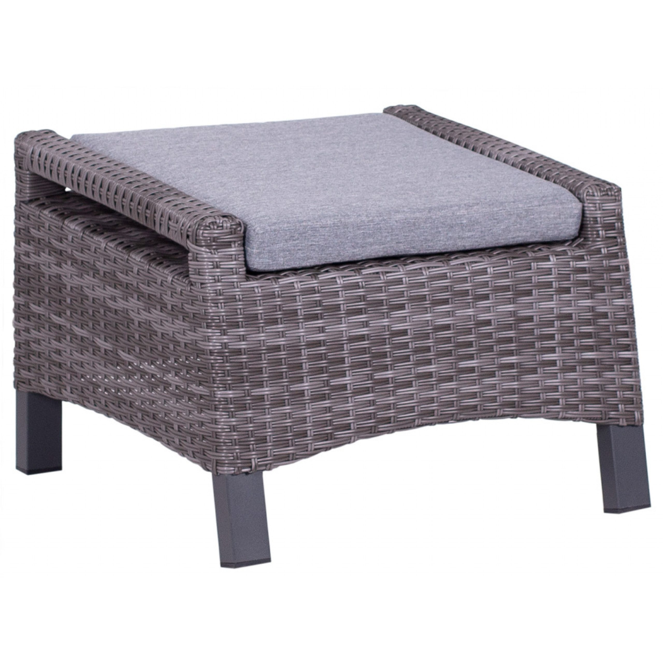deVries Gartenlounge-Hocker deVries Fußhocker "MONTANA", Größe 60 x 61 x 45 cm, dunkelgrau