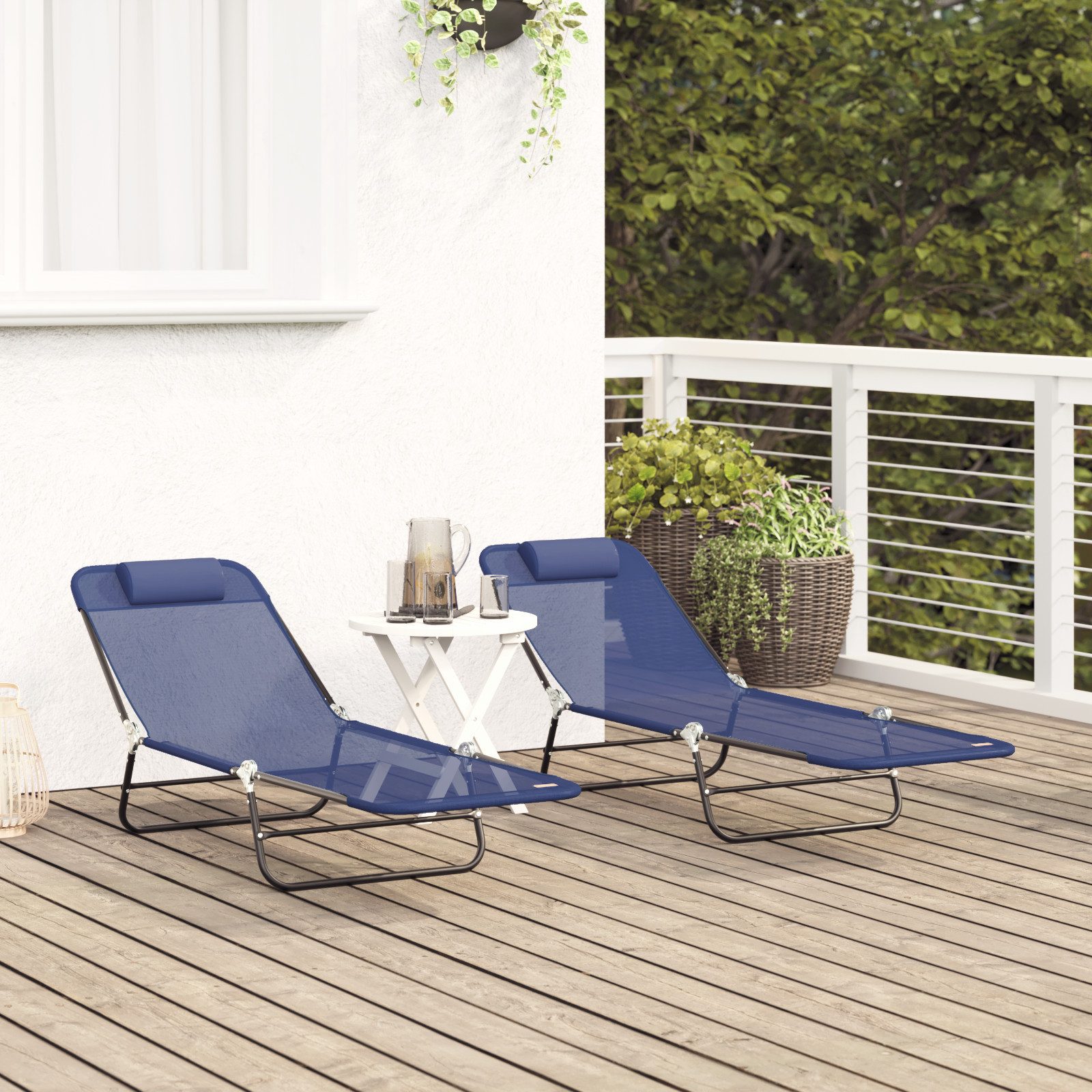 vidaXL Gartenliege Faltbare Sonnenliegen 2 Stück günstig online kaufen