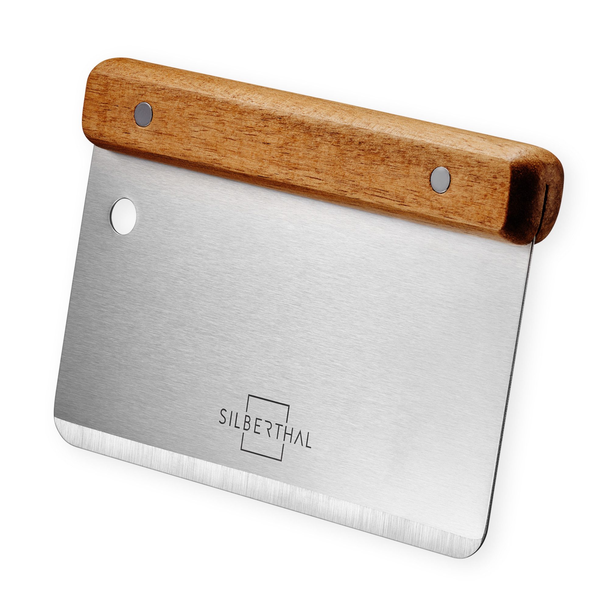 SILBERTHAL Лопатки для тіста Teigkarte Edelstahl 16 cm mit Holzgriff, ideal zum Portionieren, Schneiden & Schaben