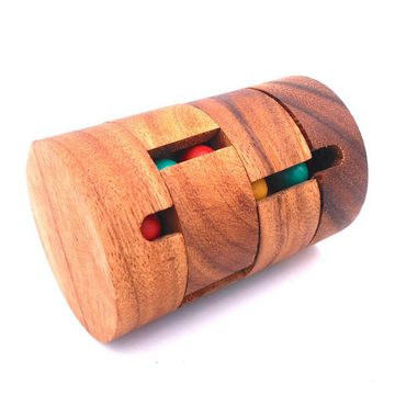 ROMBOL Denkspiele Spiel, Knobelspiel Revolve - spannendes Dreh-Puzzle mit farbigen Kugeln, Holzspiel
