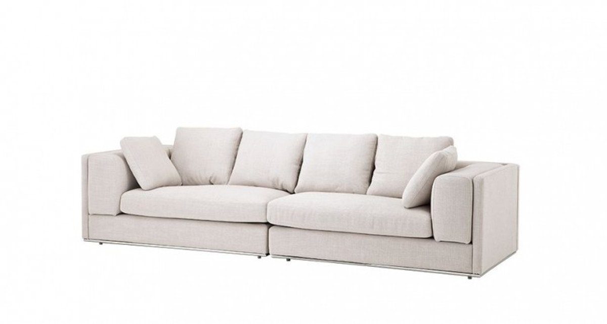 Möbel - Panama poliertem Padrino Luxus Natural Casa Luxus Sockel Sofa Stahl mit Sofa