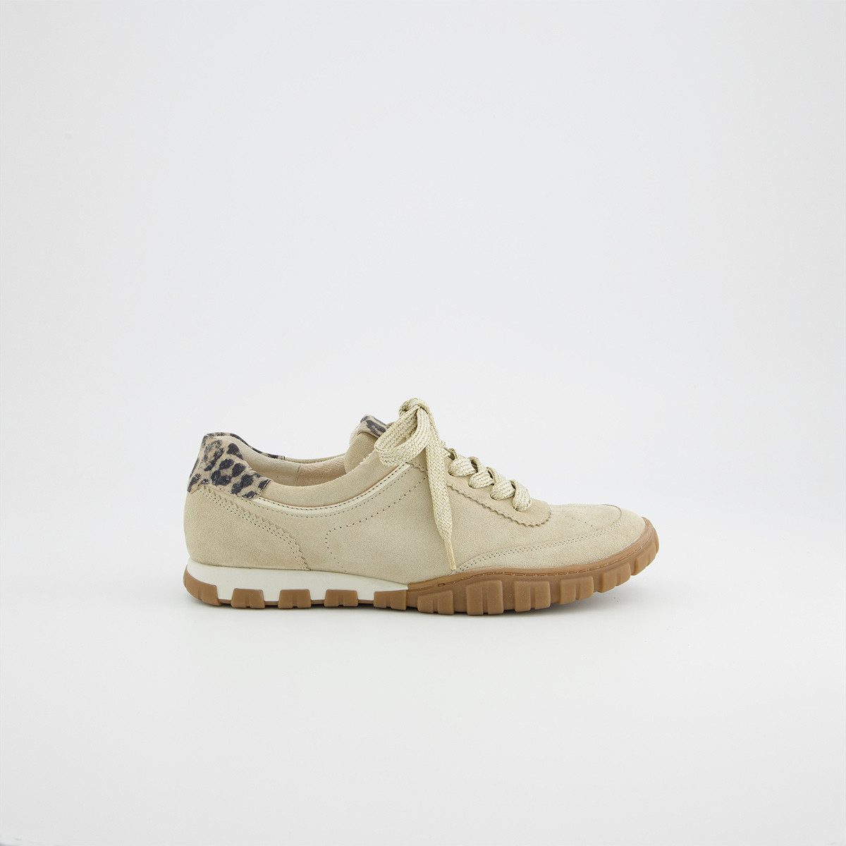 Paul Green 5504-058, Sneaker in Beige / Leo für Damen Sneaker
