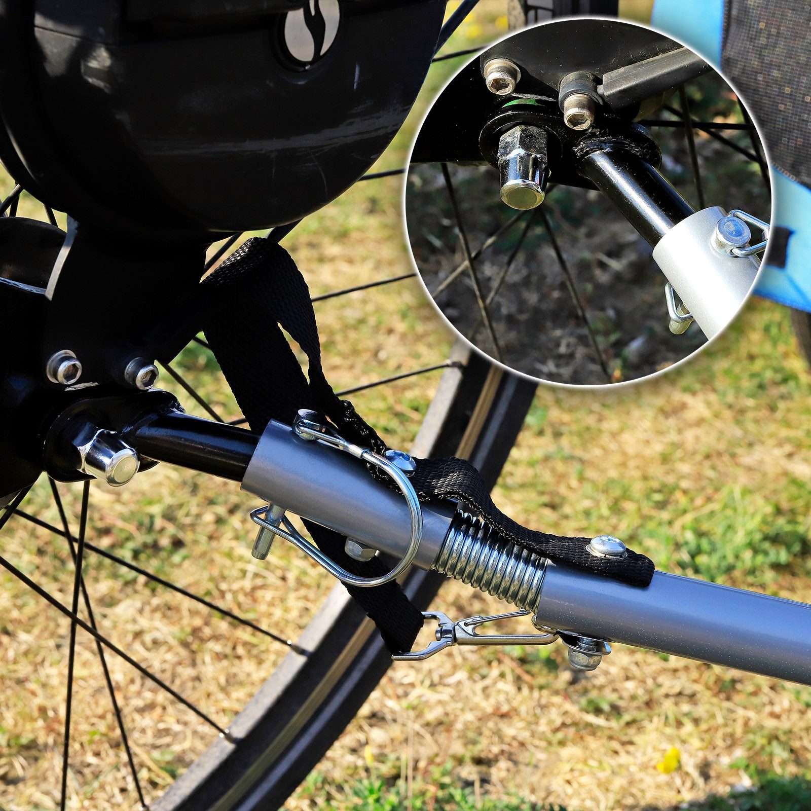 lionto Fahrradhundeanhänger Universalkupplung, stabile Stahlkupplung, schwarz, für Hundeanhänger & Transportanhänger