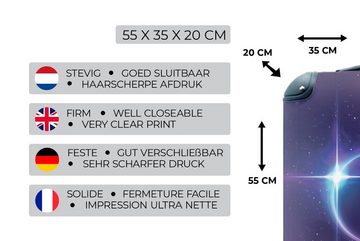 MuchoWow Handgepäckkoffer Illustration eines Sterns um die Korona der Sonnenfinsternis, 4 Rollen, Reisetasche mit rollen, Handgepäck für Ferien, Trolley, Reisekoffer