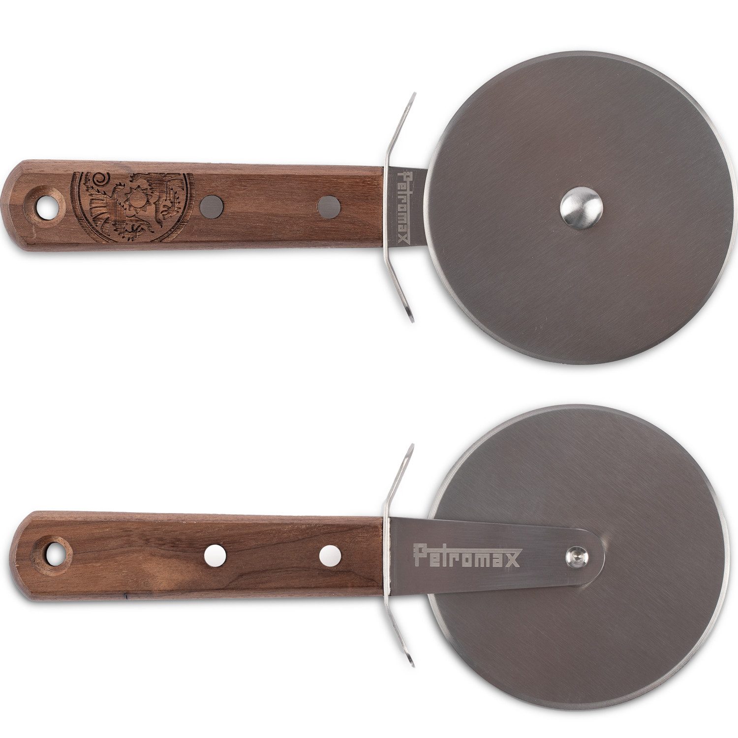 Pizzaschneider Pizza Cutter Edelstahl Walnussholz