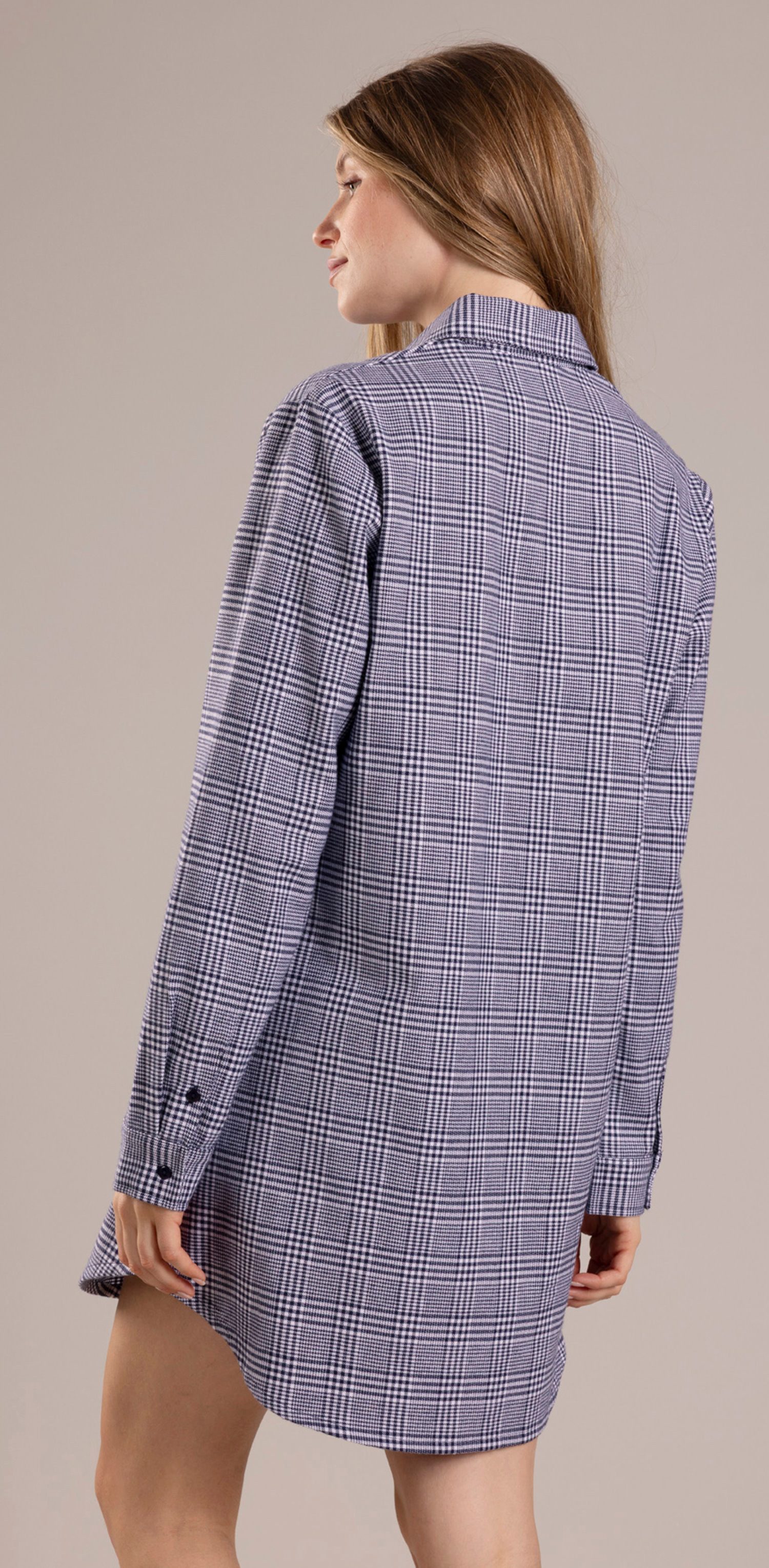 Nina Von C. Nachthemd Damen Schlafshirt geknöpft warm (1-tlg) Baumwolle