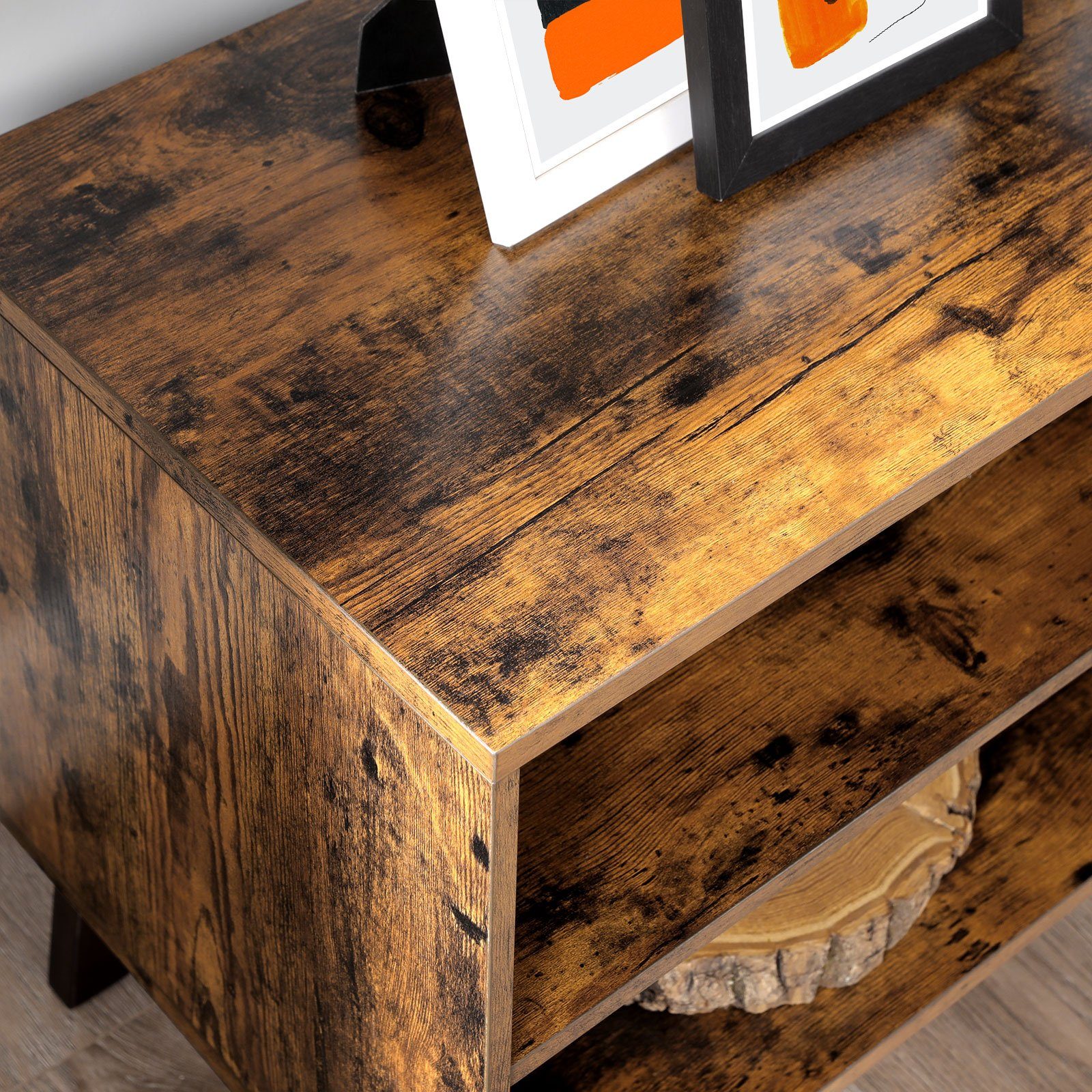 VASAGLE Lowboard TV-Schrank mit 2 Türen, verstellbare Ablagen, Fernseher bis zu 60 Zoll – Bild 4 von 5