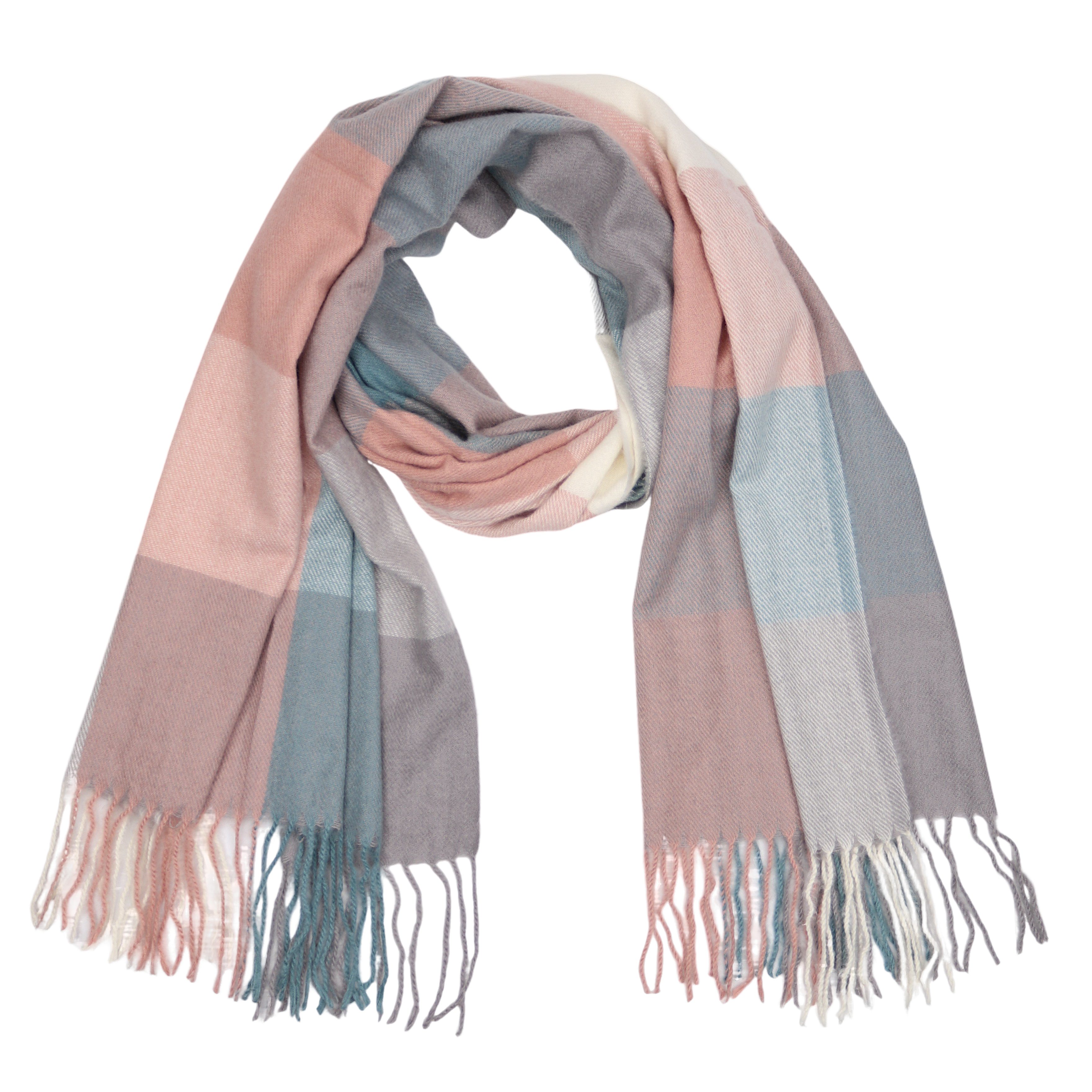 MIRROSI Modeschal weicher und warmer karierter Schal mit Fransen, 70x180cm, (Viele tolle Farboptionen zur Auswahl), Damen Halstuch ideal für Herbst und Winter – Bild 2 von 5