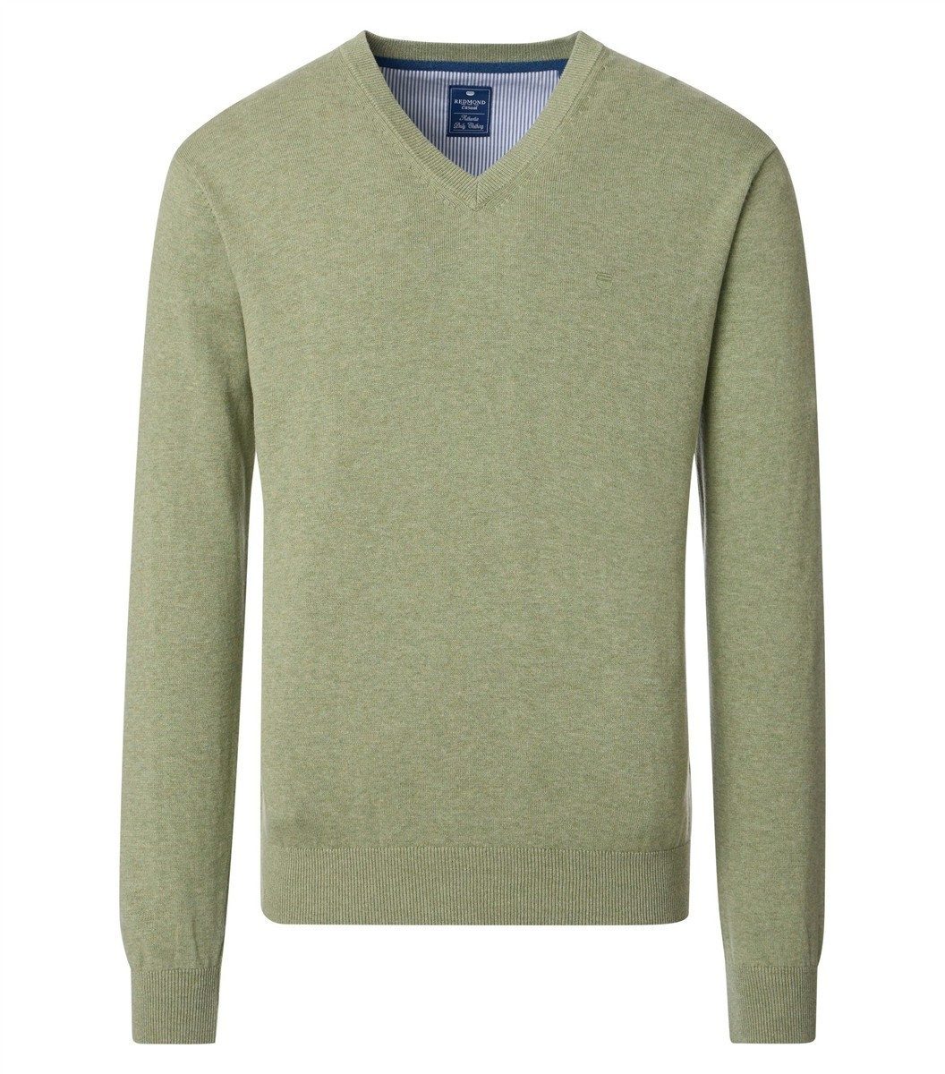 Redmond V-Ausschnitt-Pullover REDMOND Casual Herren Pullover Langarm V-Neck Comfort Hellgrün
