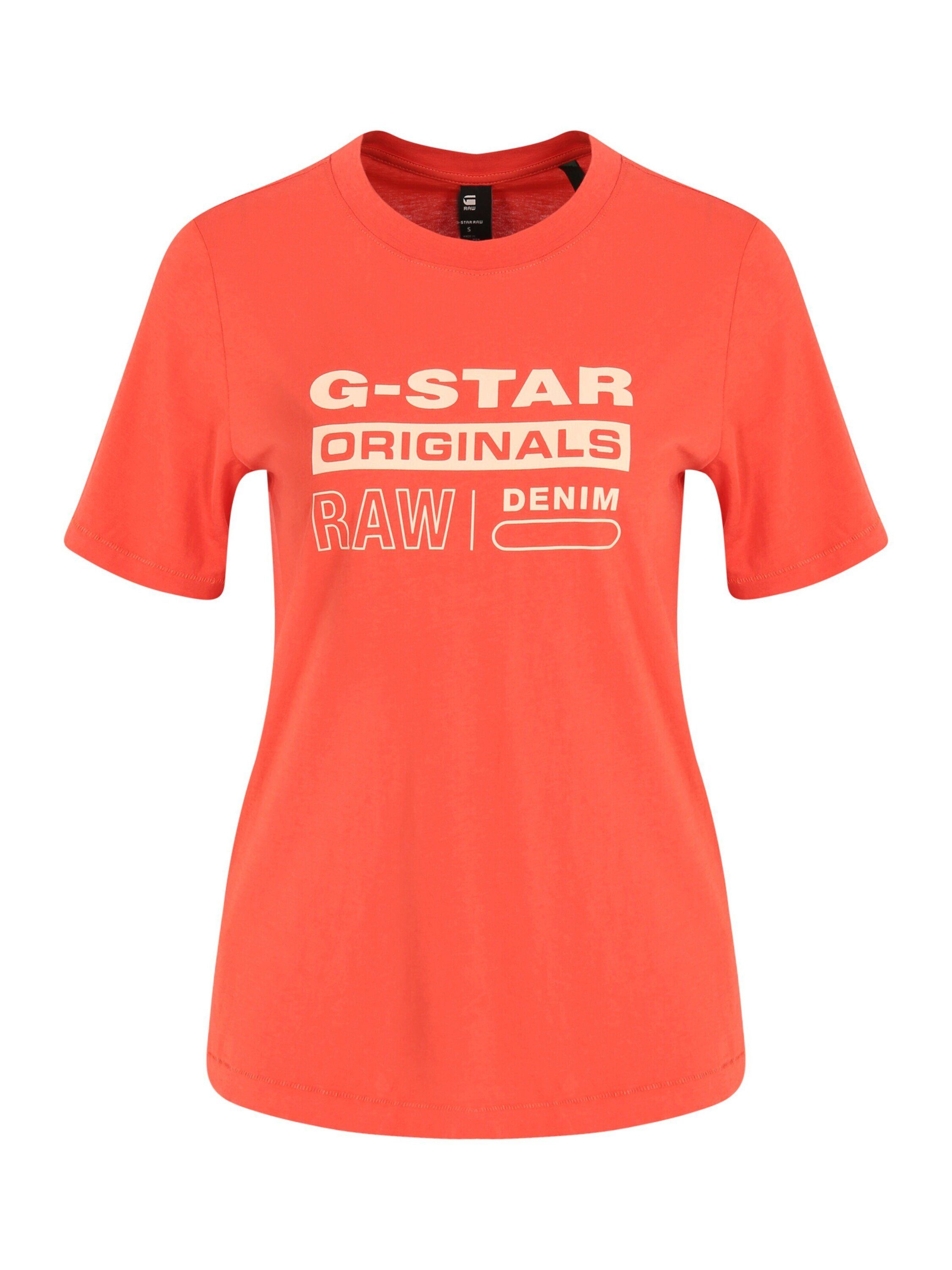G-Star RAW T-Shirt Damen T-Shirt - Originals Label Regular Fit,  Abgesteppter Saum/Kante
