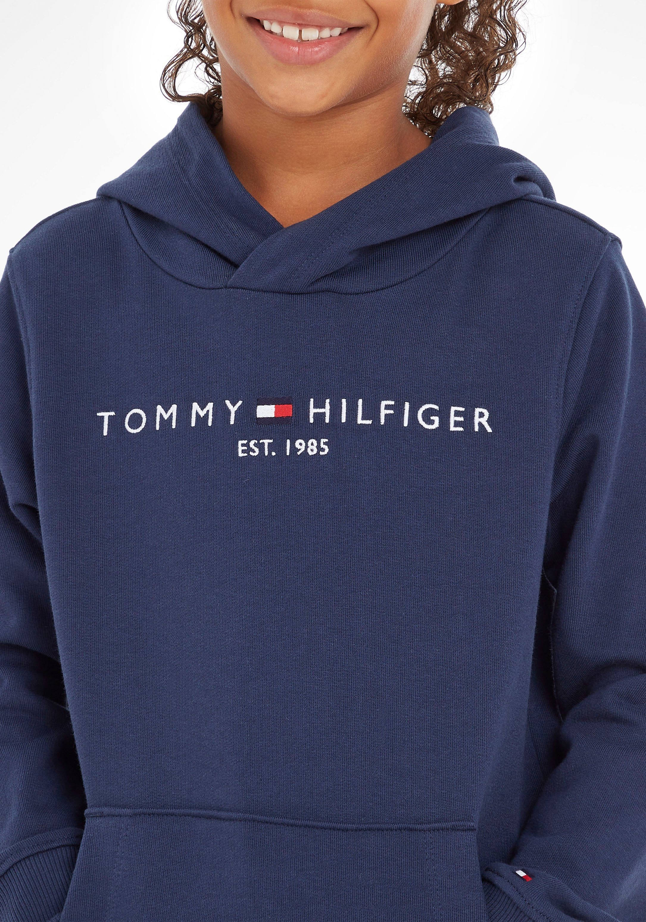 Hilfiger und HOODIE Tommy ESSENTIAL Mädchen für Kapuzensweatshirt Jungen