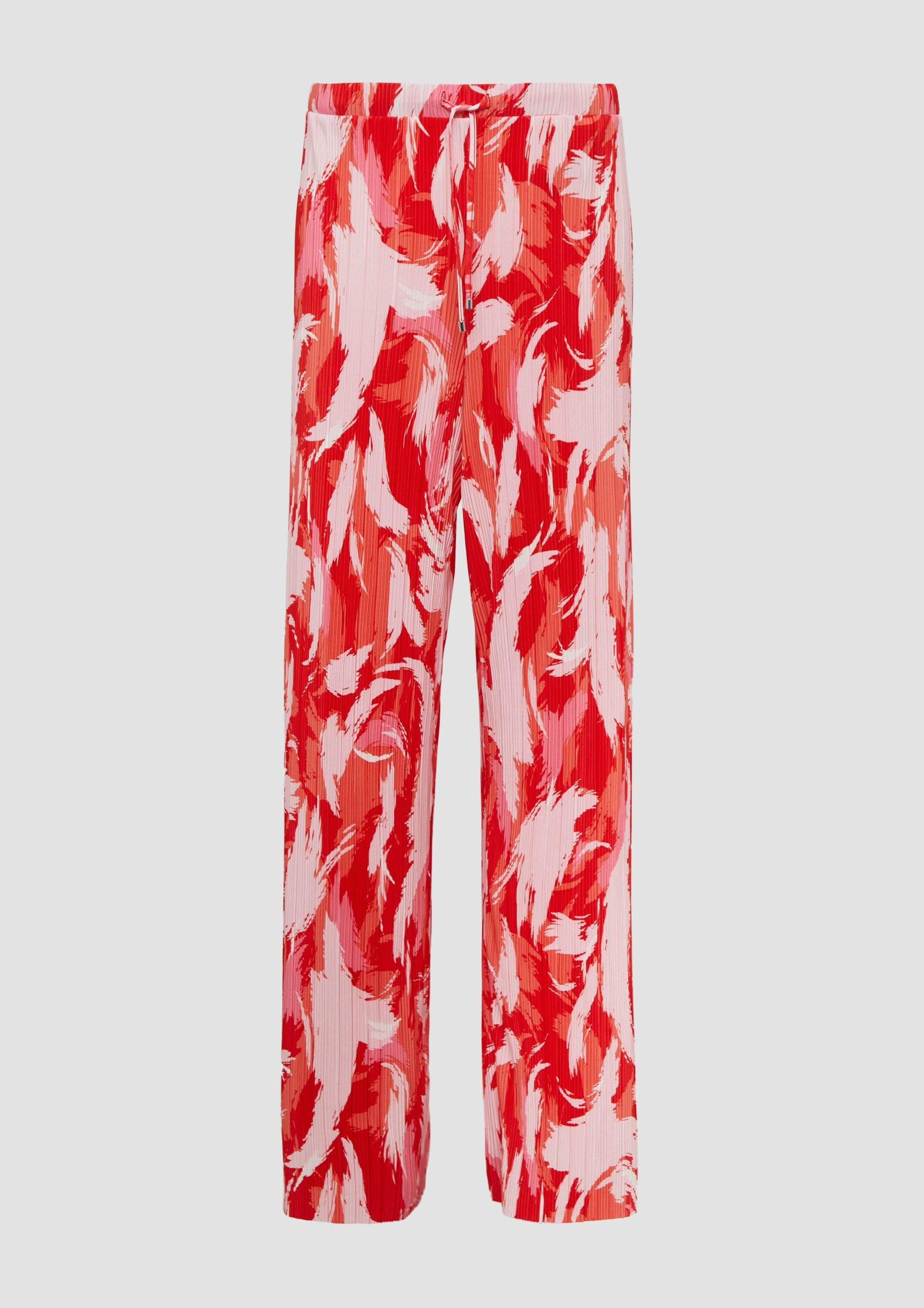 s.Oliver Chinos Hose Plissierte Wide-Leg-Hose im Relaxed Fit