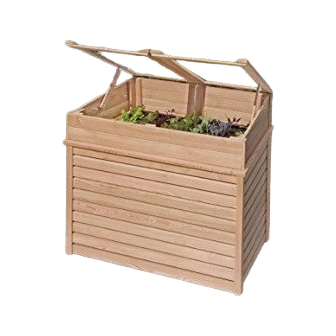 Gartenwelt Riegelsberger Hochbeet Kräuterbeet 125x85x101/110 cm Frühbeet aus Lärchenholz, Lärche natur, robust, wetterbeständig, langlebig, Integr. Frühbeet
