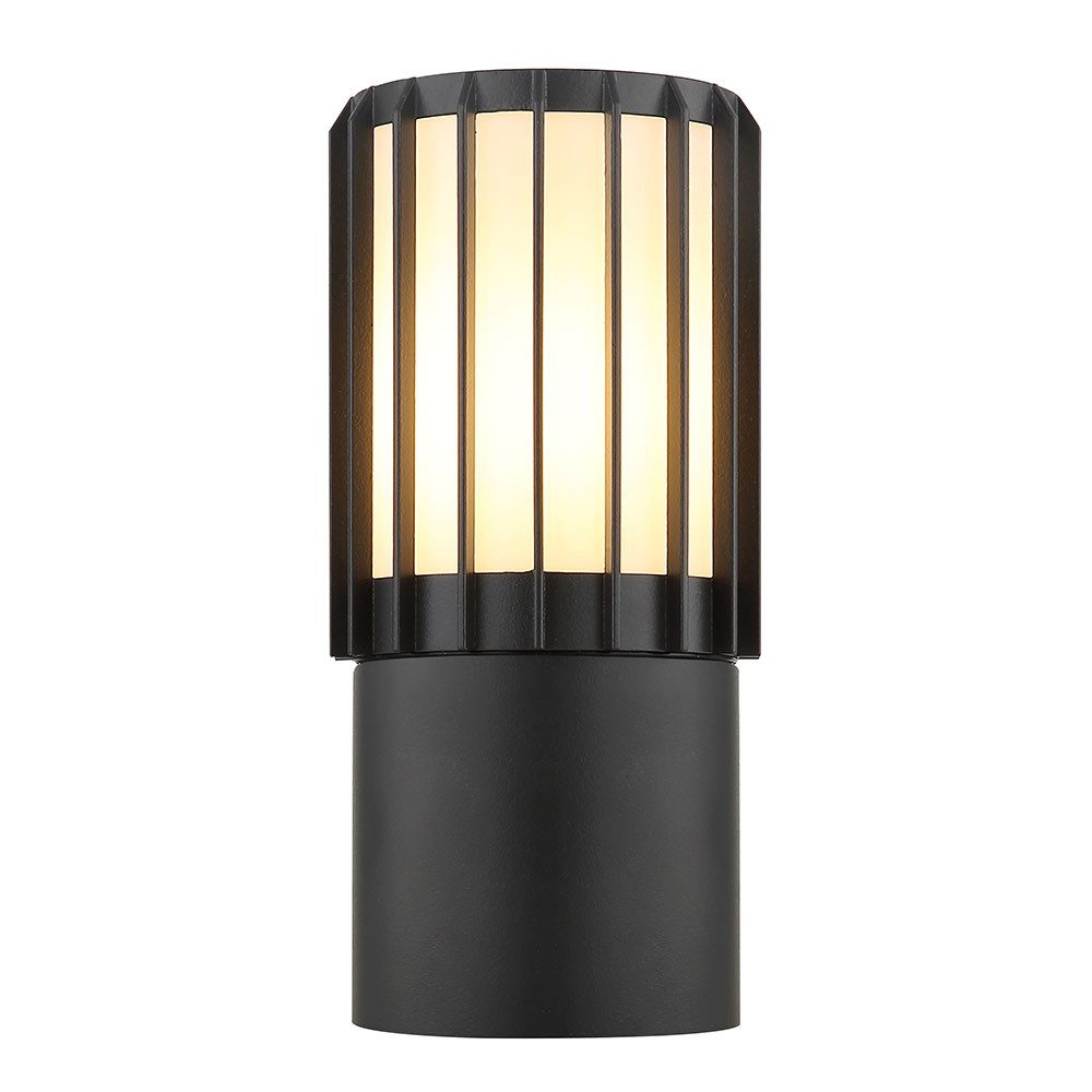 GLOBO LIGHTING LED Außen-Wandleuchte, Leuchtmittel inklusive, Warmweiß, LED Außen-Wandleuchte Aluminium Anthrazit Gitteroptik IP54 H 20 cm
