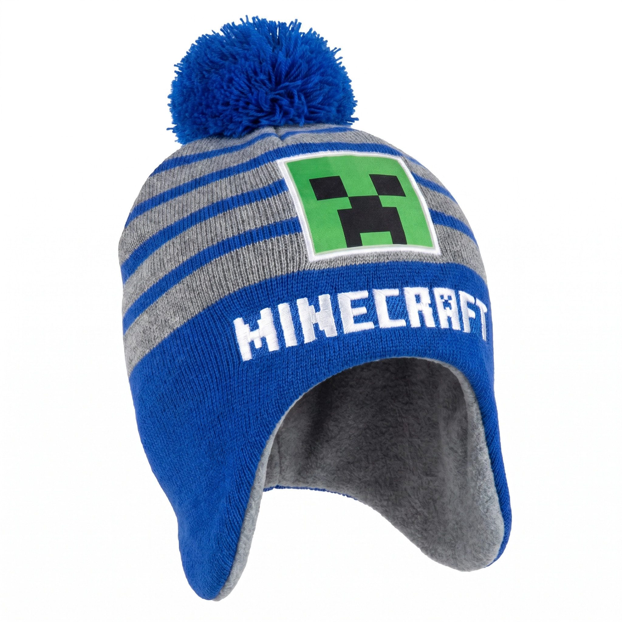 Minecraft Bommelmütze Minecraft Creeper Jungen Kinder Wintermütze Gr. 52 bis 54