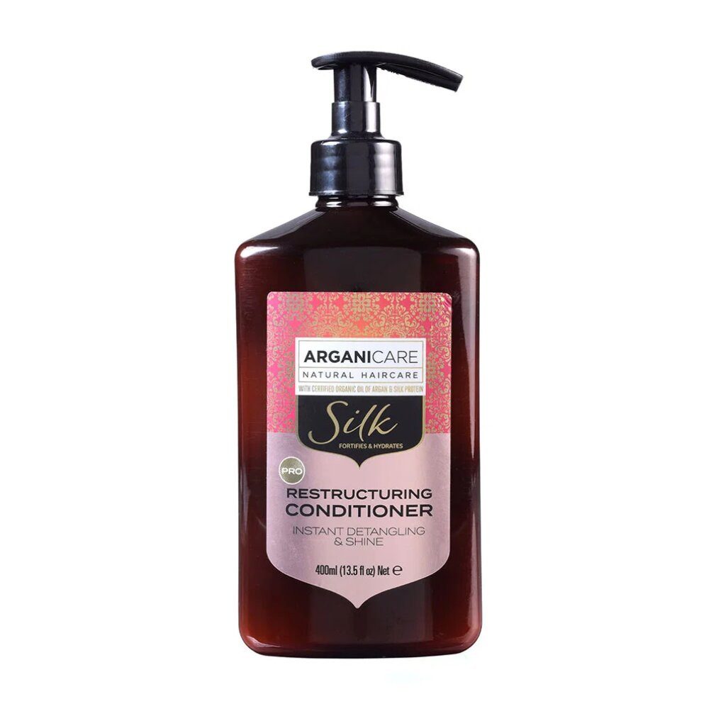 Arganicare Haarpflege-Set, Silk Protein, Haarspülung, entwirrend und pflegend