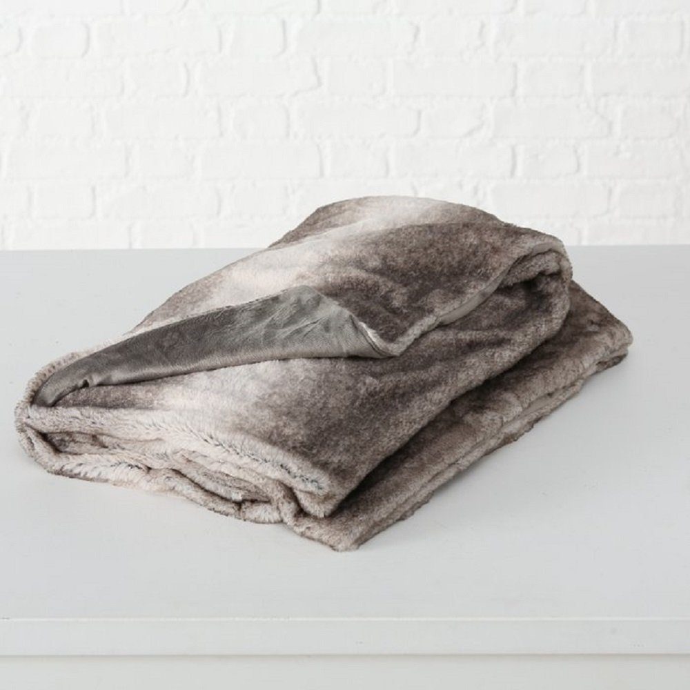 Wohndecke Kuscheldecke Kaninchenfell-Imitat Rückseite Samt Größe 200x150cm, BOLTZE GRUPPE GmbH, Felloptik