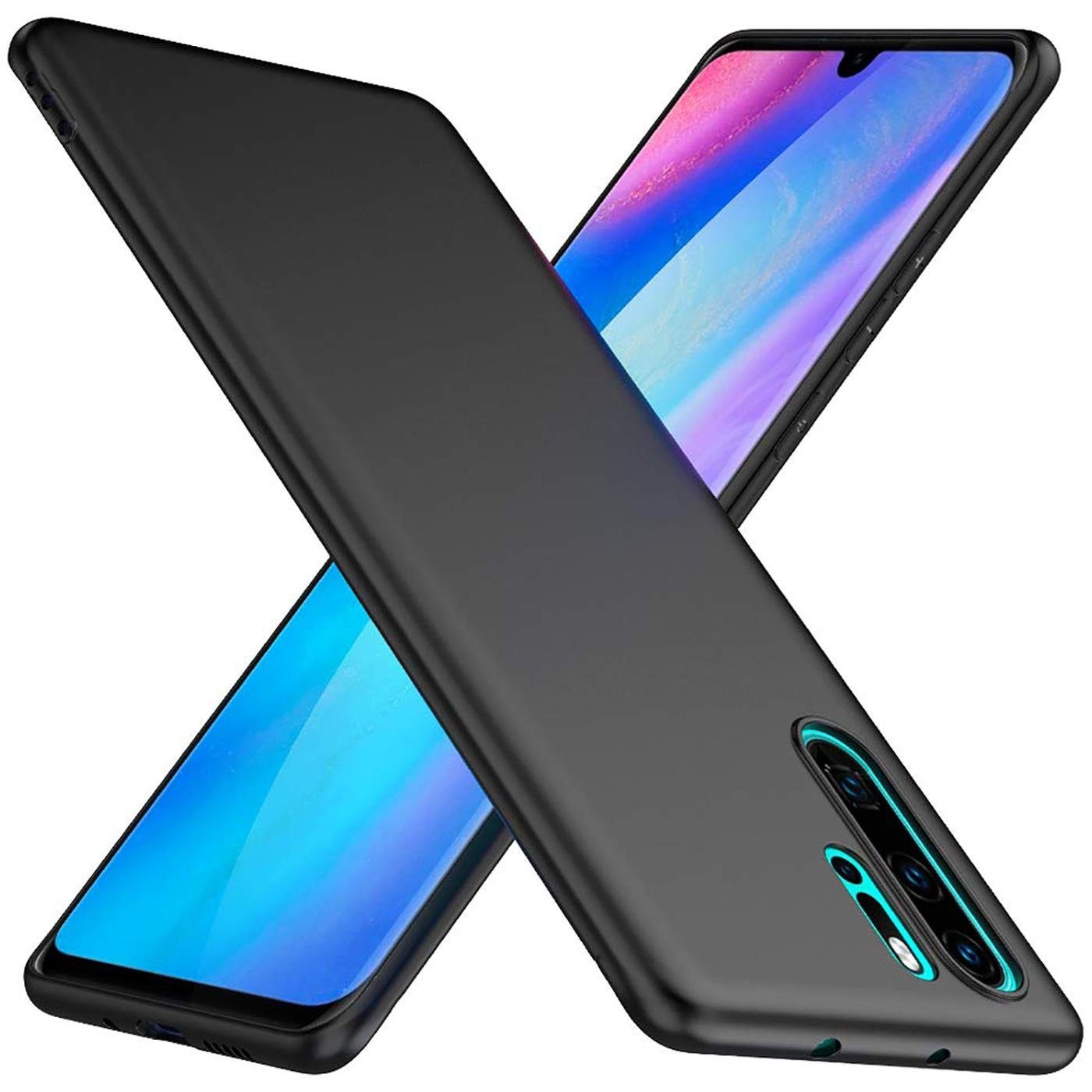 CoolGadget Handyhülle Black Series Handy Hülle für Huawei P30 Pro 6,5 Zoll, Edle Silikon Schlicht Robust Schutzhülle für Huawei P30 Pro Hülle