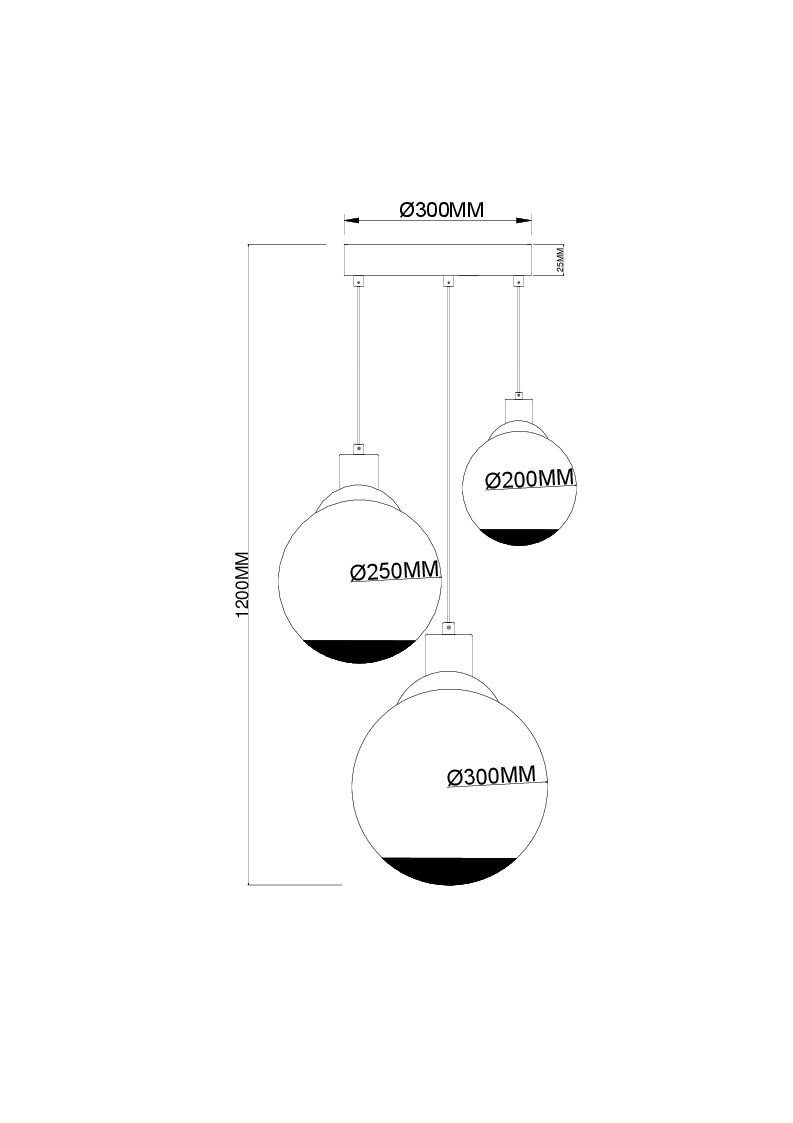 cm) Hängeleuchte schwarz Hängeleuchte LEUCHTEN DH POTTER GLOBO 51x120 cm (DH Hängeleuchte, 51x120 GLOBO Lighting