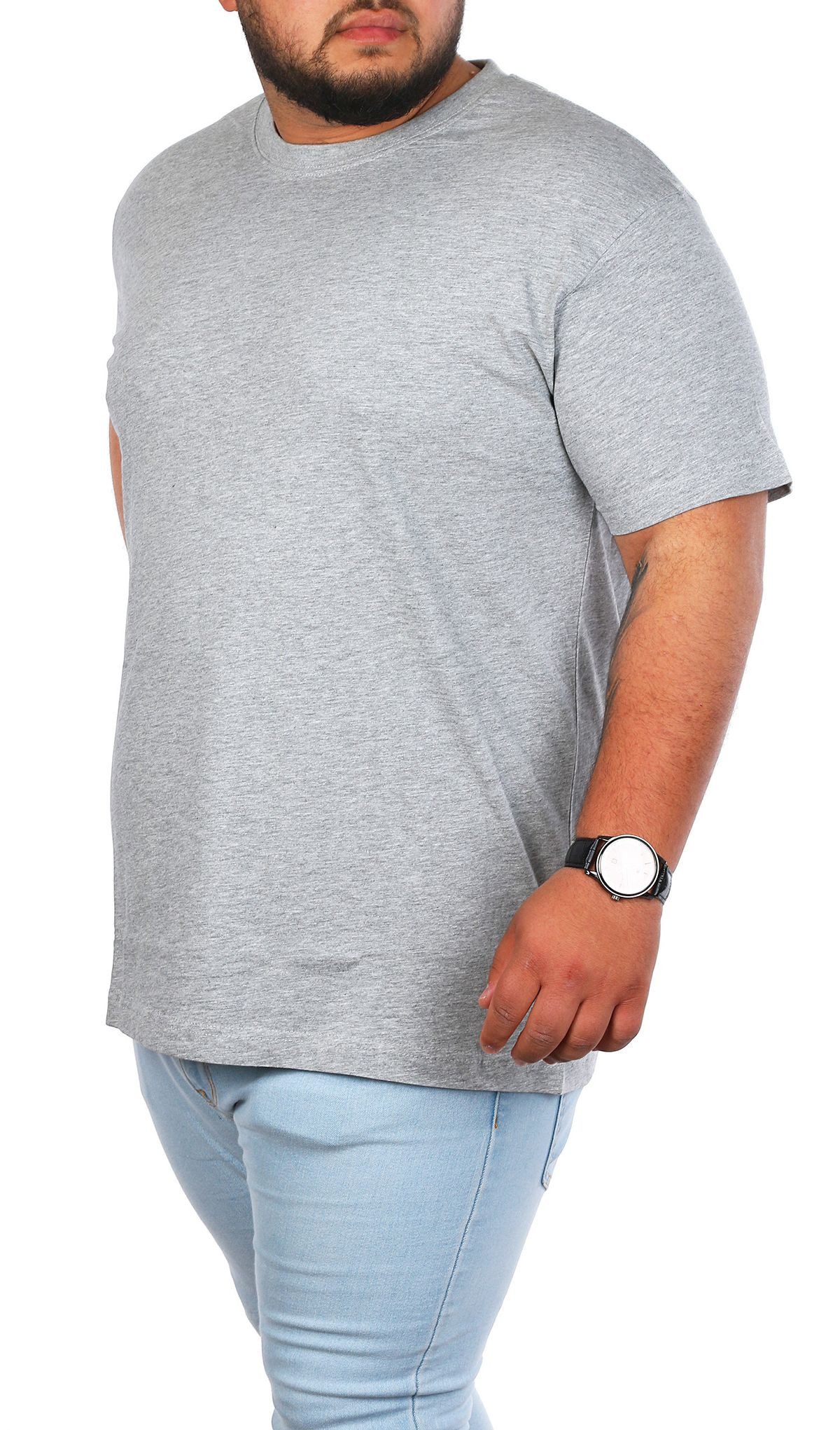 Young & Rich T-Shirt Herren Übergröße Basic big size optimierte moderne Passform Rundhalsauschnitt unifarben kurzarm regular fit