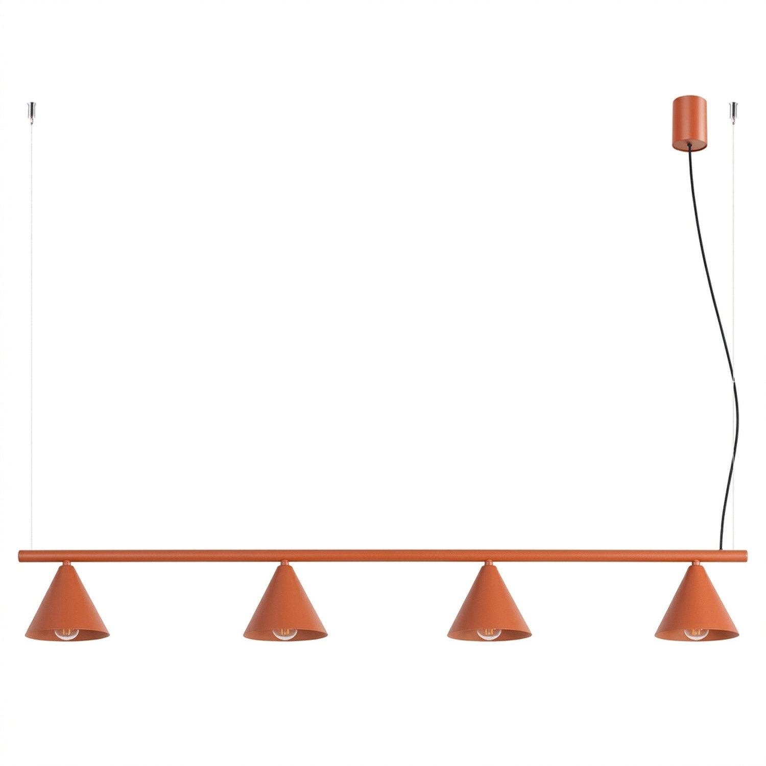 SOLLUX lighting Kronleuchter Kronleuchter NOX 4L rote ocker, Nicht enthalten