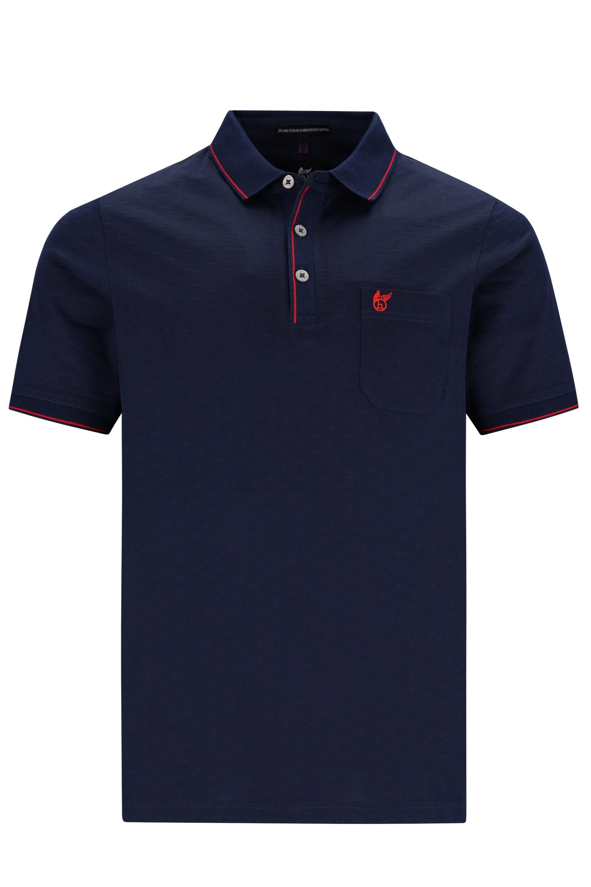 Hajo Poloshirt H Poloshirt dopp. merzerisiertPyramiden-Struktur marine