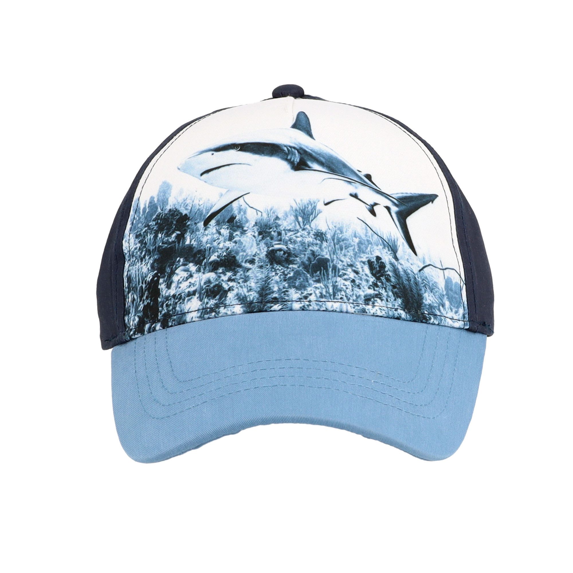 MAXIMO Baseball Cap (1-St) Navy, Hai-Motiv, Klettverschluss, Basecap, Jungen