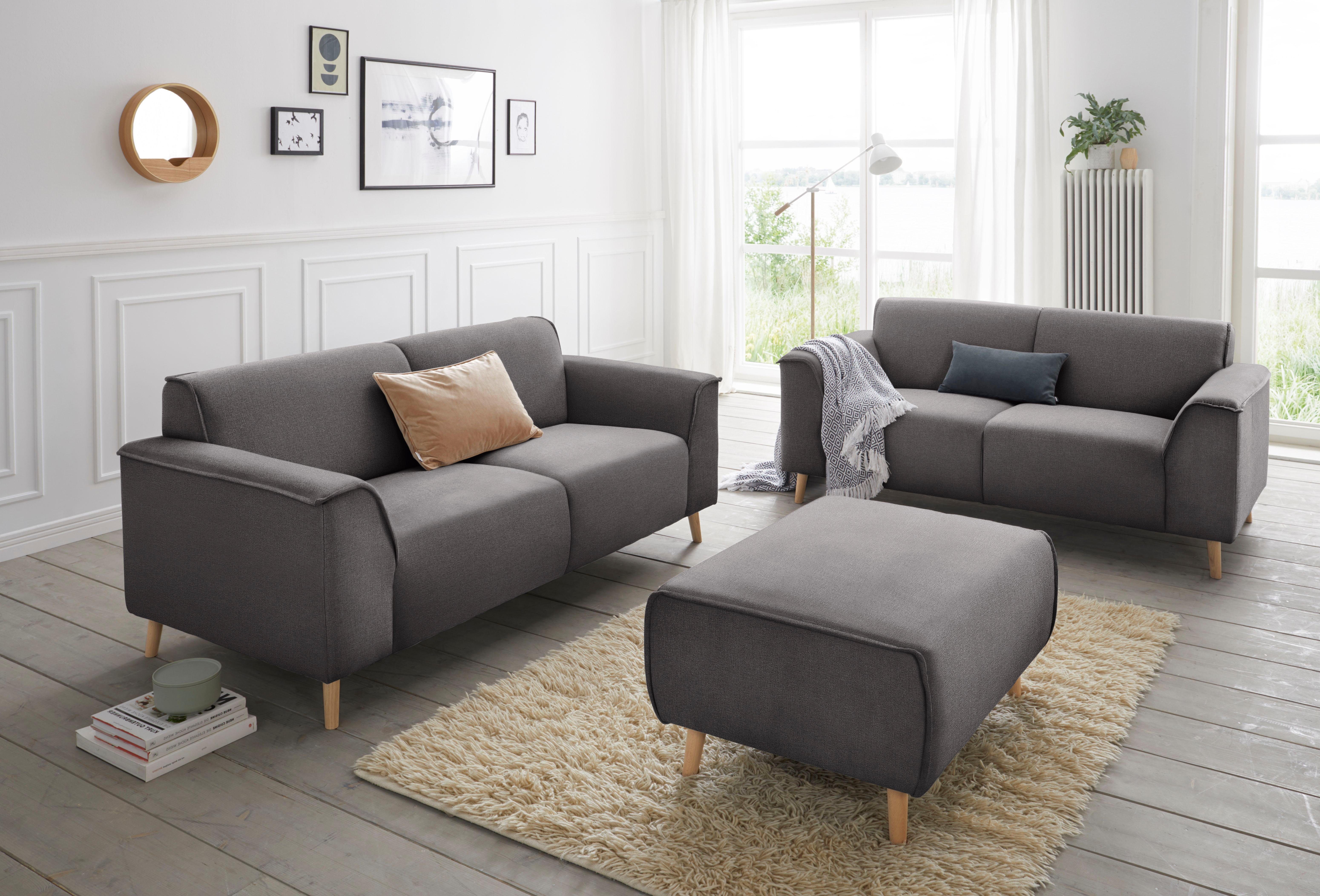 Home affaire 2-Sitzer Janek Scandic Design, elegant und zeitlos, mit Federkern und Keder in scandinavischem Design – Bild 2 von 5