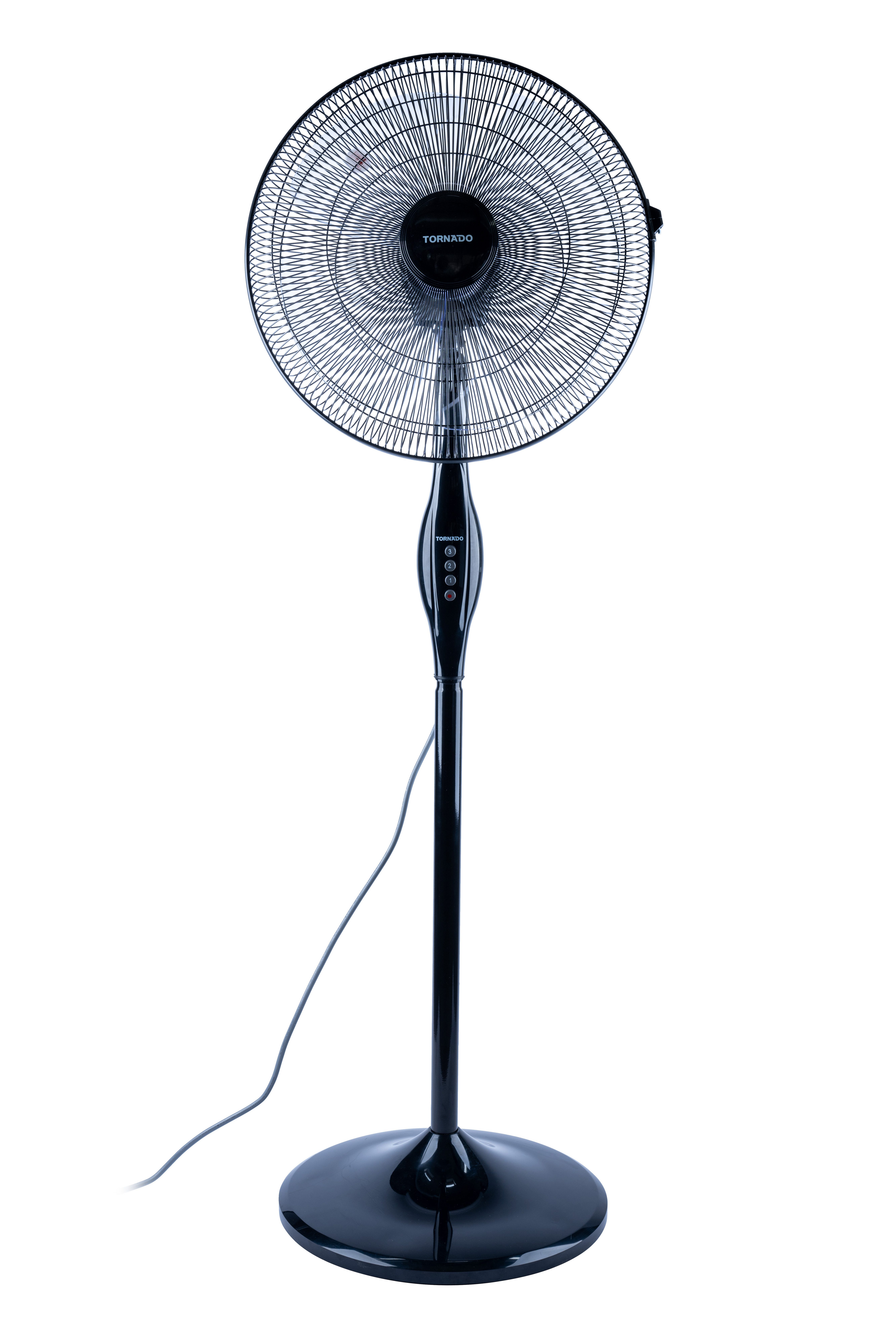 Tornado Standventilator Ventilator TSF-16W großer Durchmesser 3-Stufen geräuscharm, Höhe 140cm, starke Luftzirkulation, Dauerbetrieb geeignet