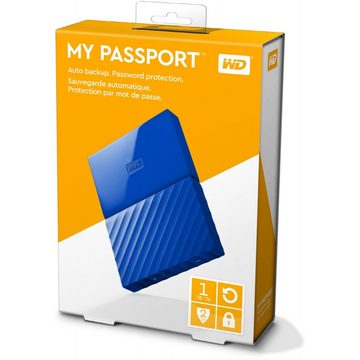 Western Digital My Passport 1 TB HDD - Externe Festplatte - blau externe HDD-Festplatte 2,5 Zoll"