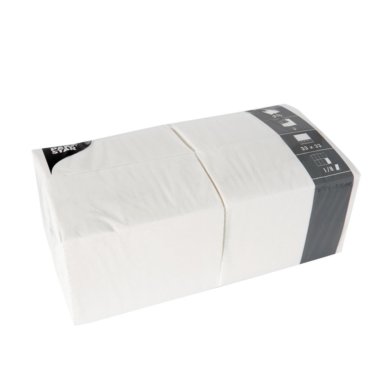 PAPSTAR Papierserviette PAPSTAR 14234 PAPSTAR Bistroservietten, 330 x 330 mm, 3-lagig, weiß