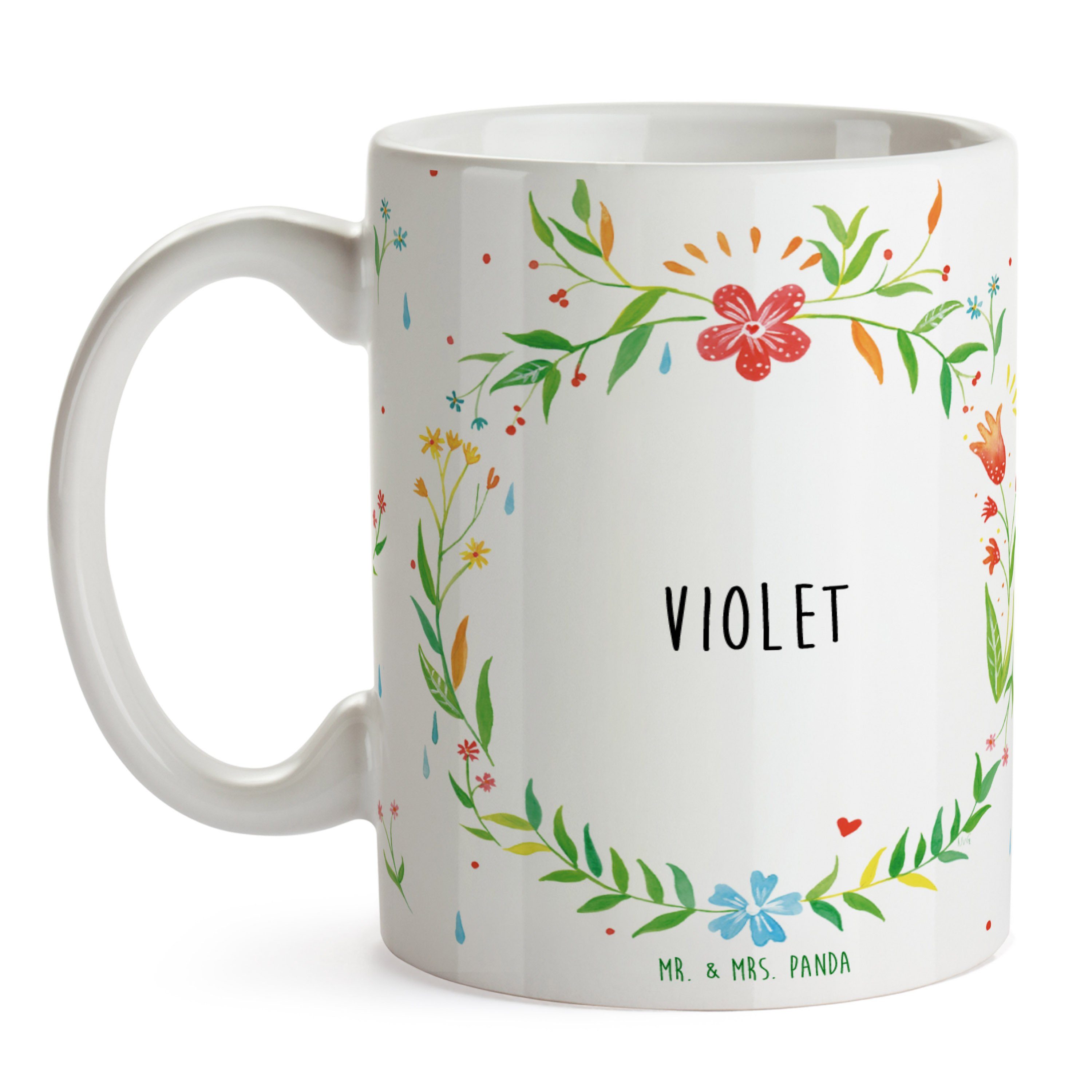 - Tasse Tasse Panda Mrs. Violet Büro Teebecher, Keramik Teetasse, Mr. Kaf, Motive, Geschenk, Tasse, &